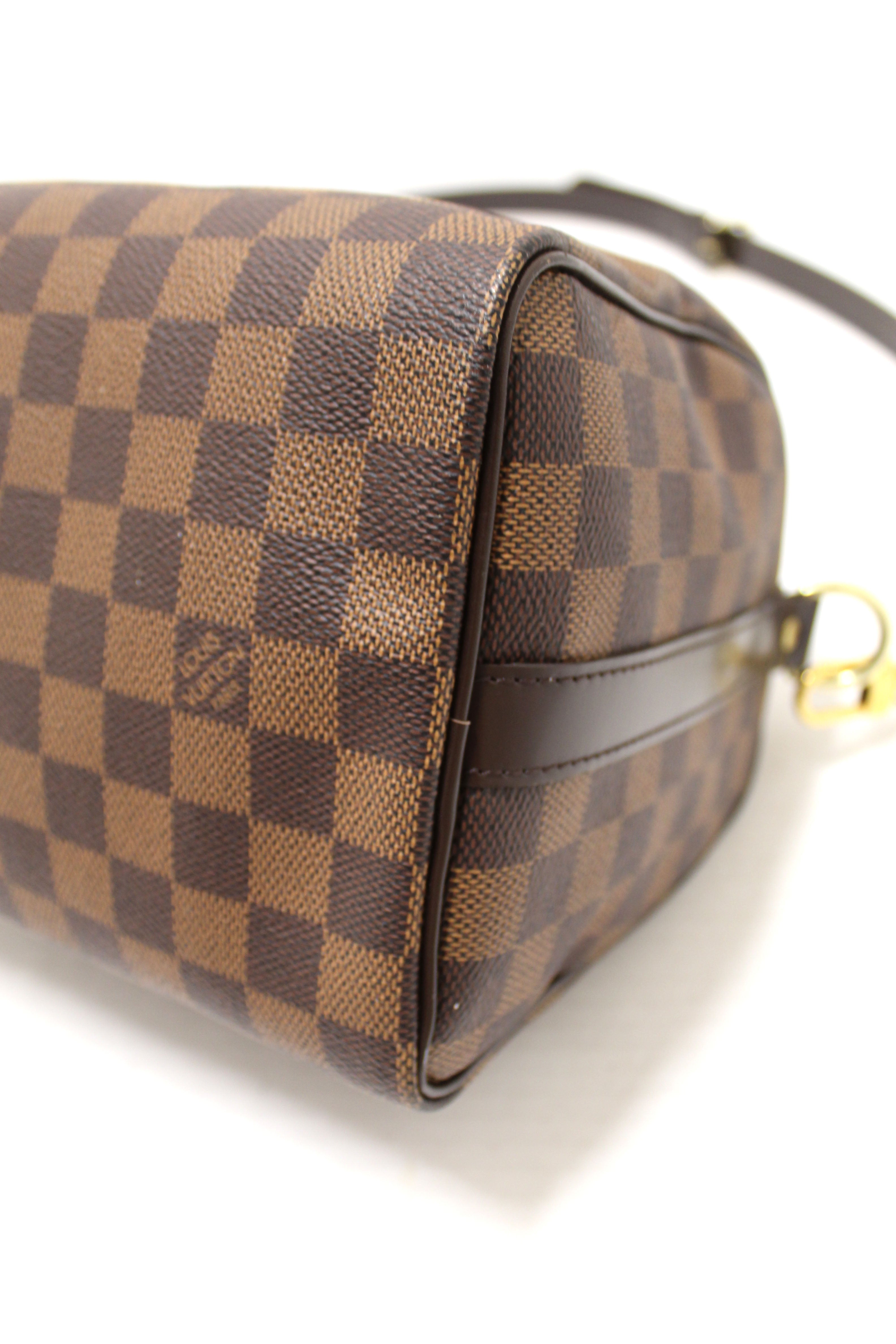 Authentic Louis Vuitton Damier Ebene Speedy 25 Bandouliere Bag