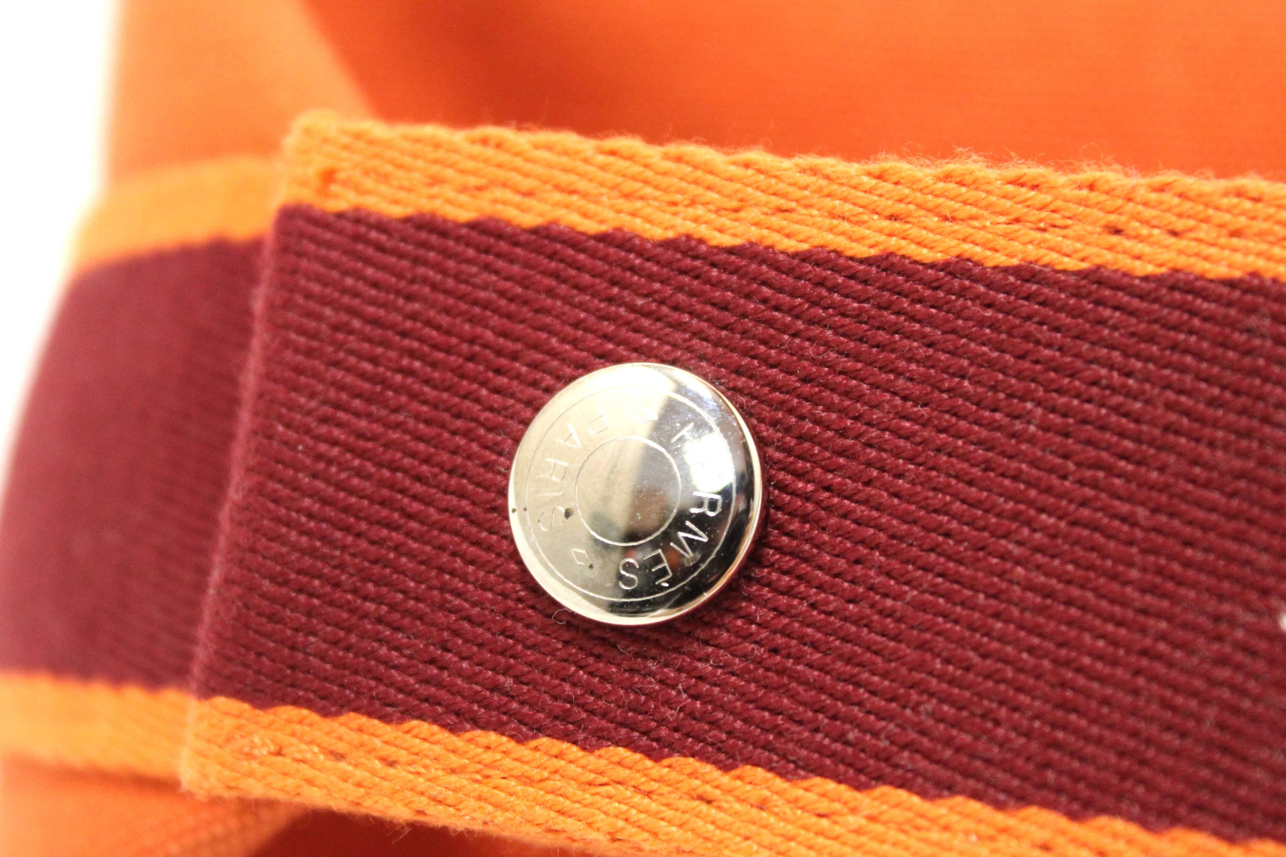 Authentic Hermes Orange Wool Small Bride-A-Brac H Pouch Case