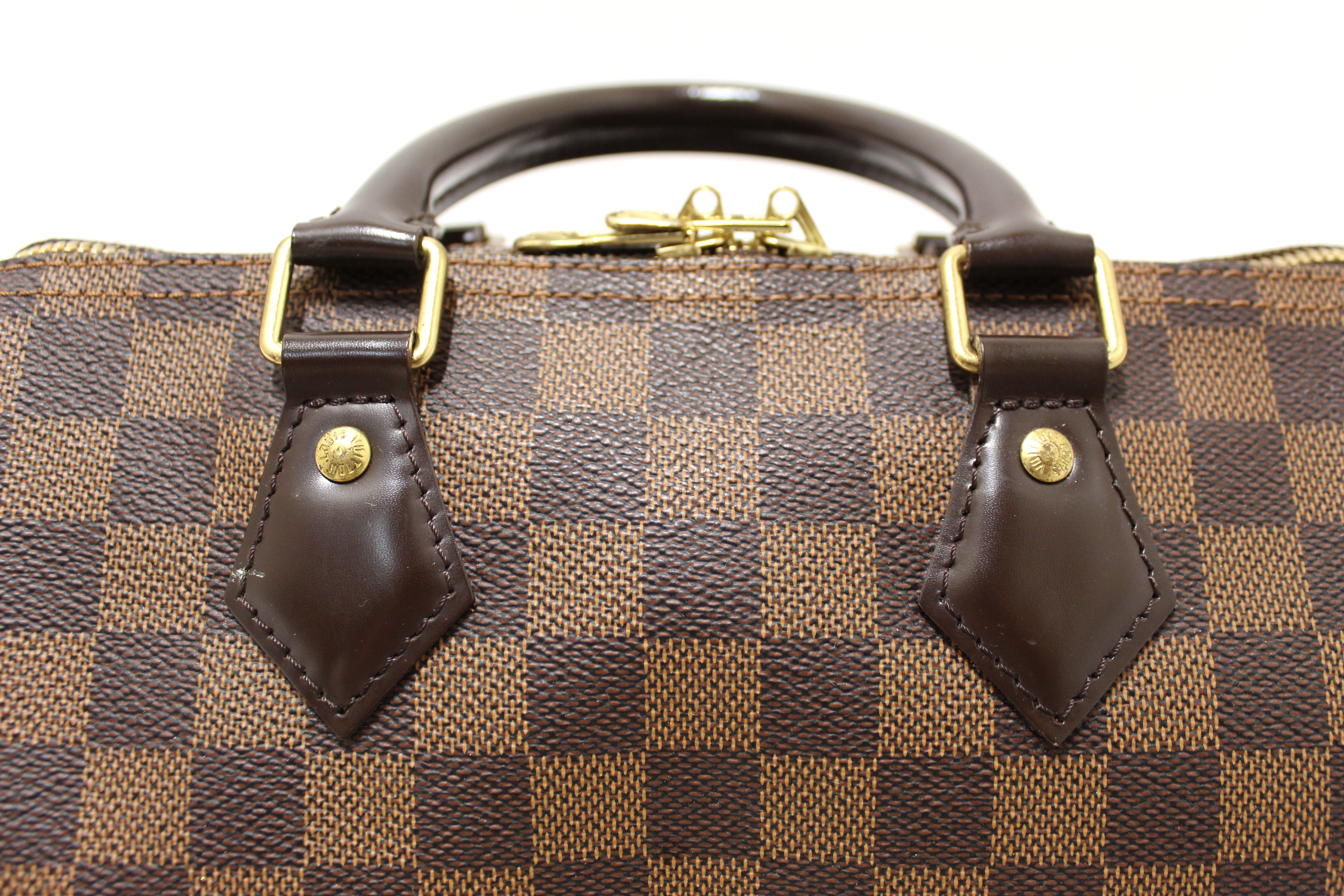 Authentic Louis Vuitton Damier Ebene Speedy 25 Bandouliere Bag