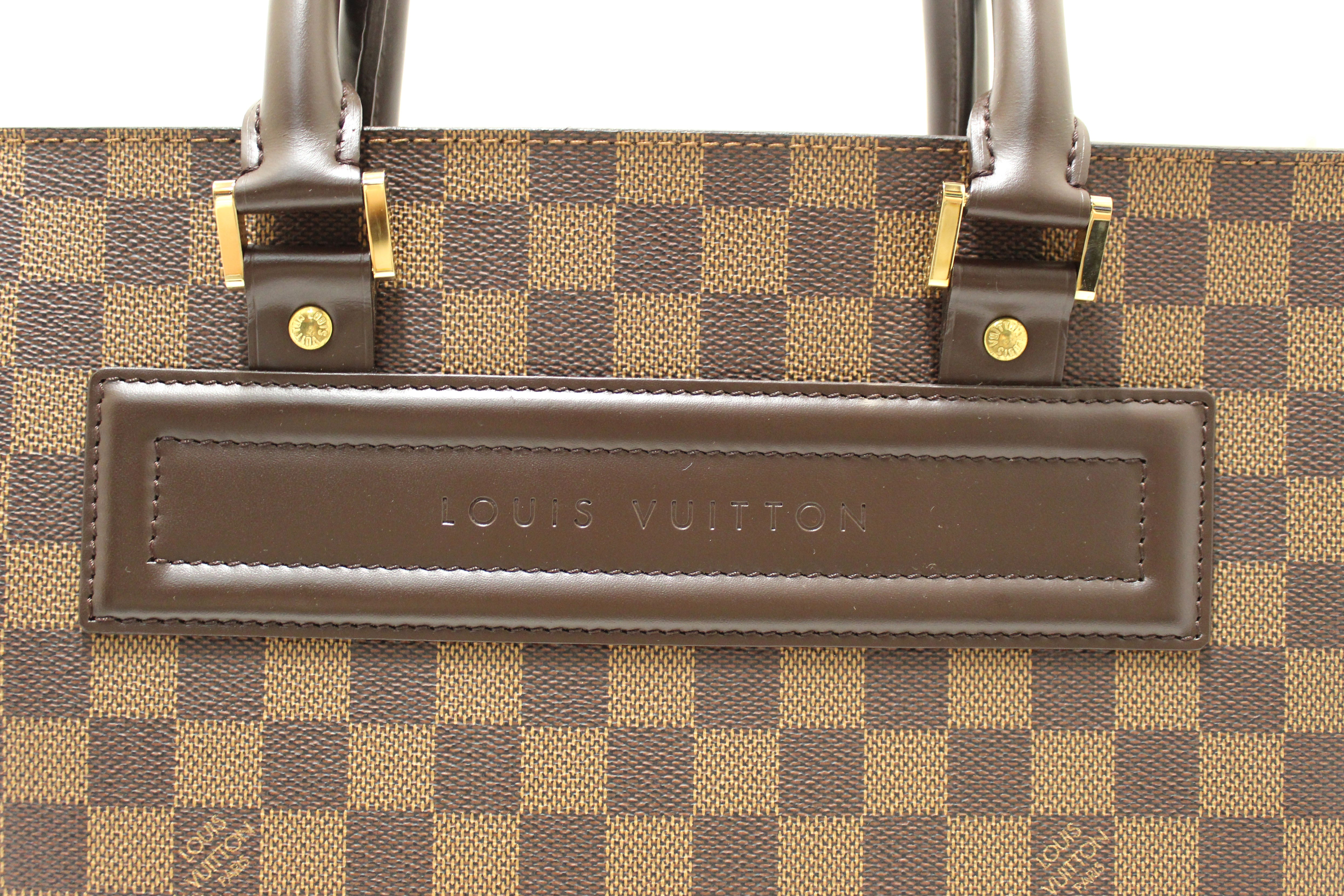 Authentic Louis Vuitton Damier Ebene Venice Sac Plat GM Bag