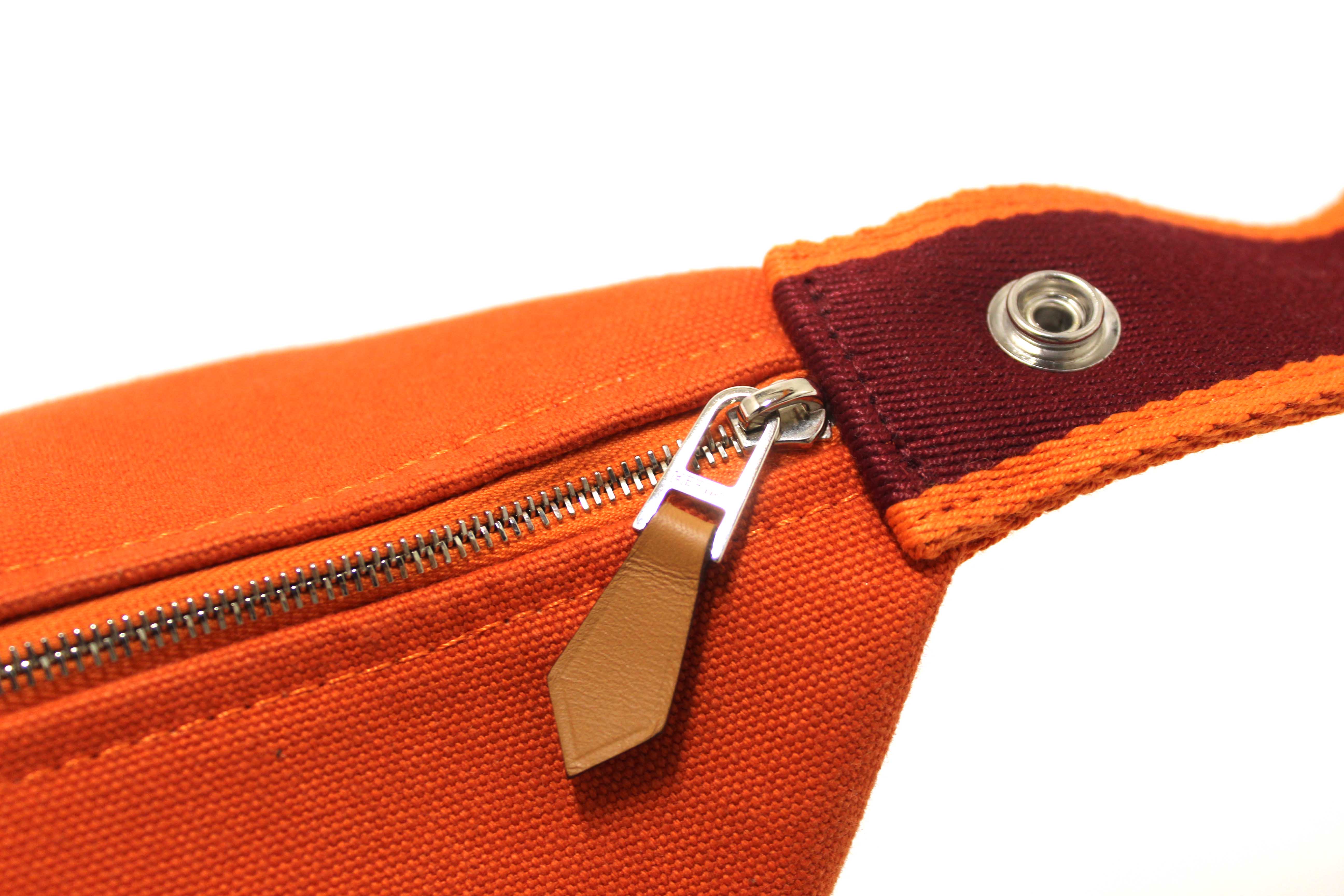 Authentic Hermes Orange Wool Small Bride-A-Brac H Pouch Case