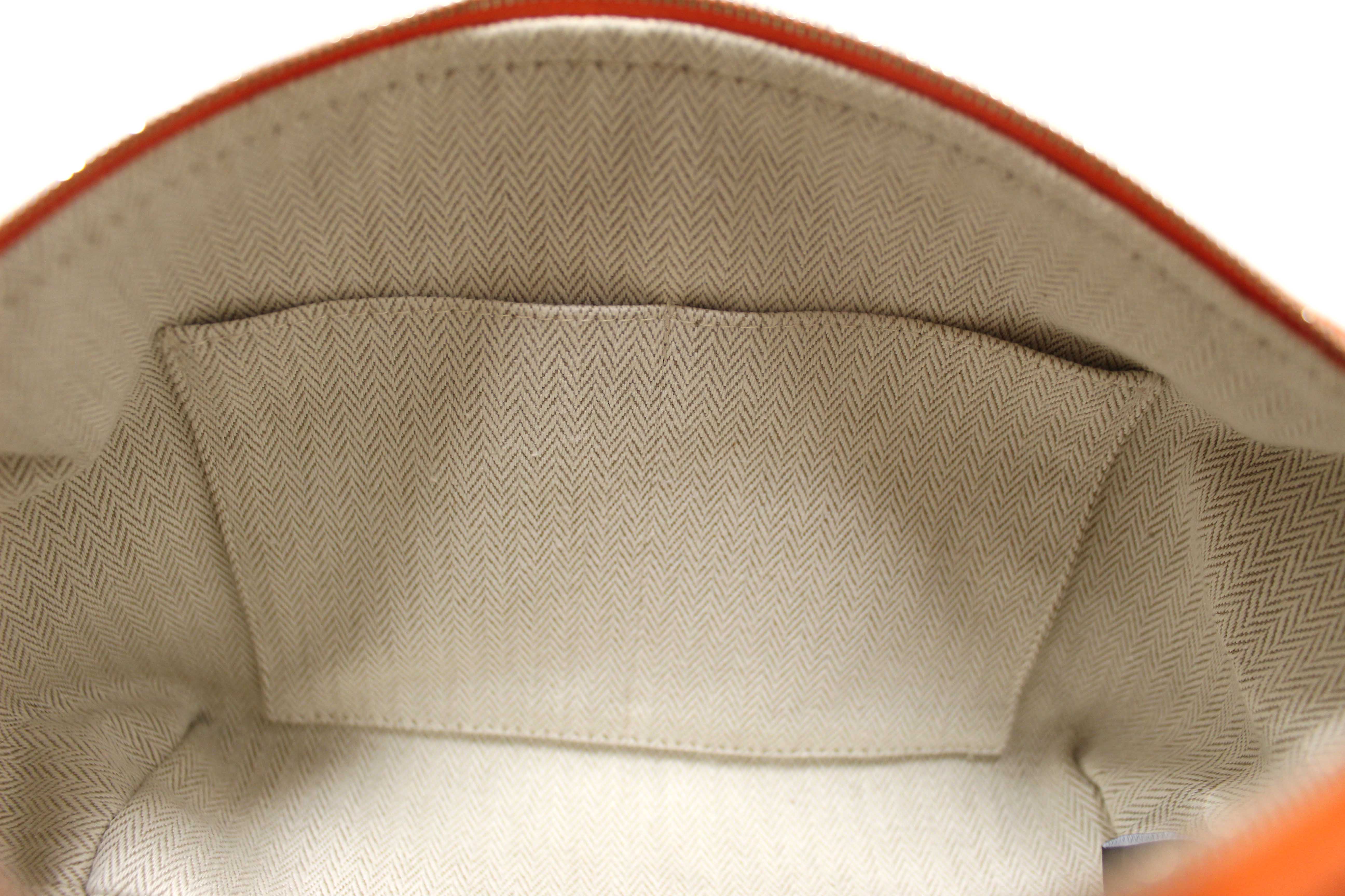 Authentic Hermes Orange Wool Small Bride-A-Brac H Pouch Case
