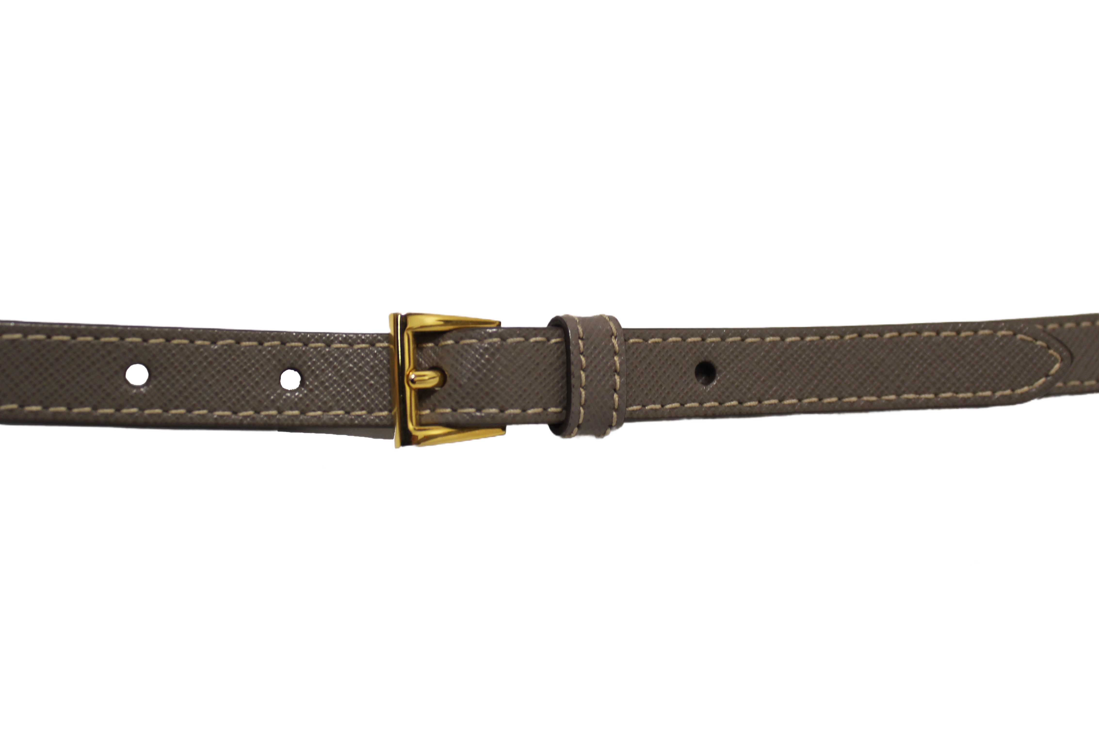 Authentic Prada Grey Saffiano Lux Leather Galleria Medium Tote Bag