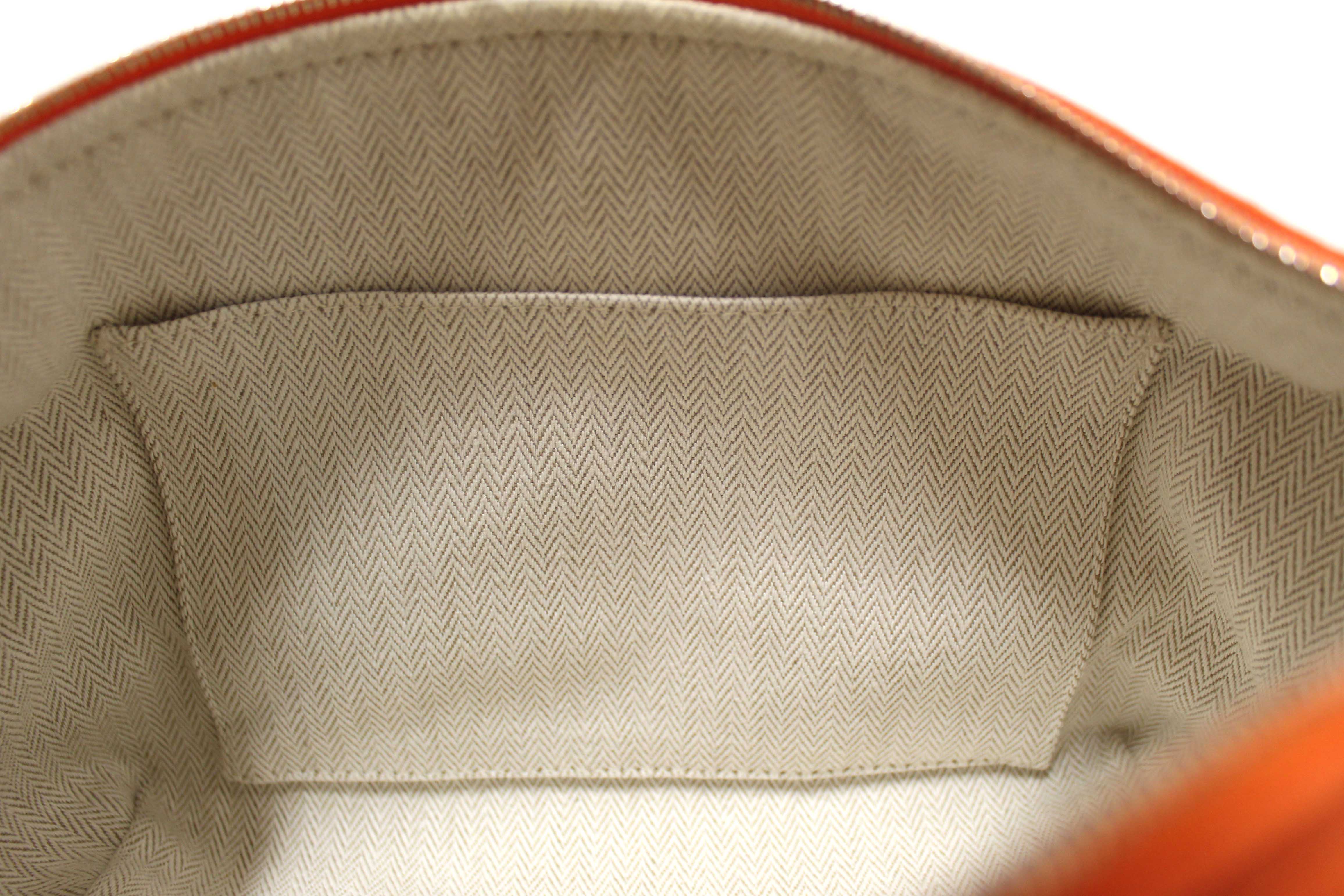 Authentic Hermes Orange Wool Small Bride-A-Brac H Pouch Case