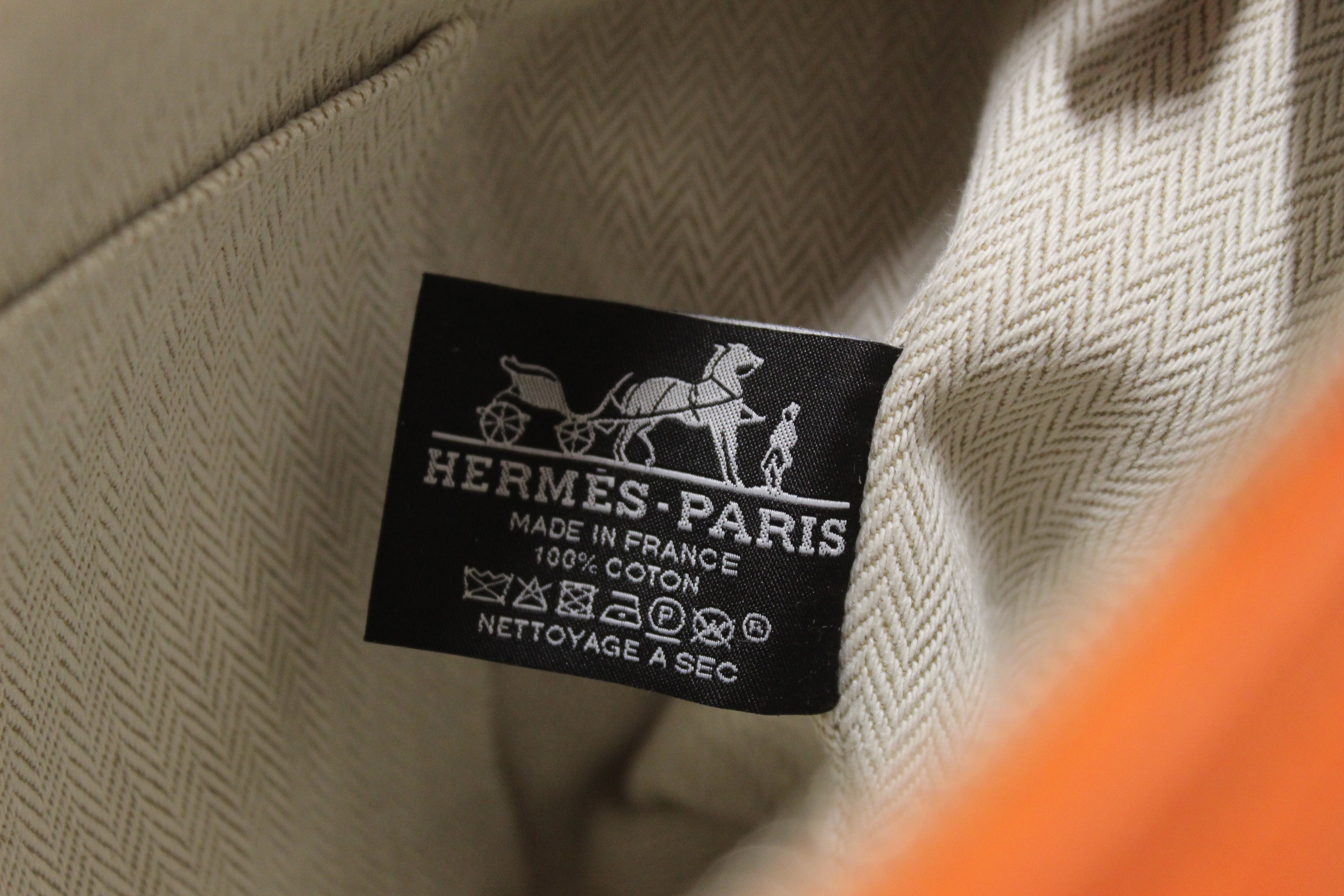 Authentic Hermes Orange Wool Small Bride-A-Brac H Pouch Case