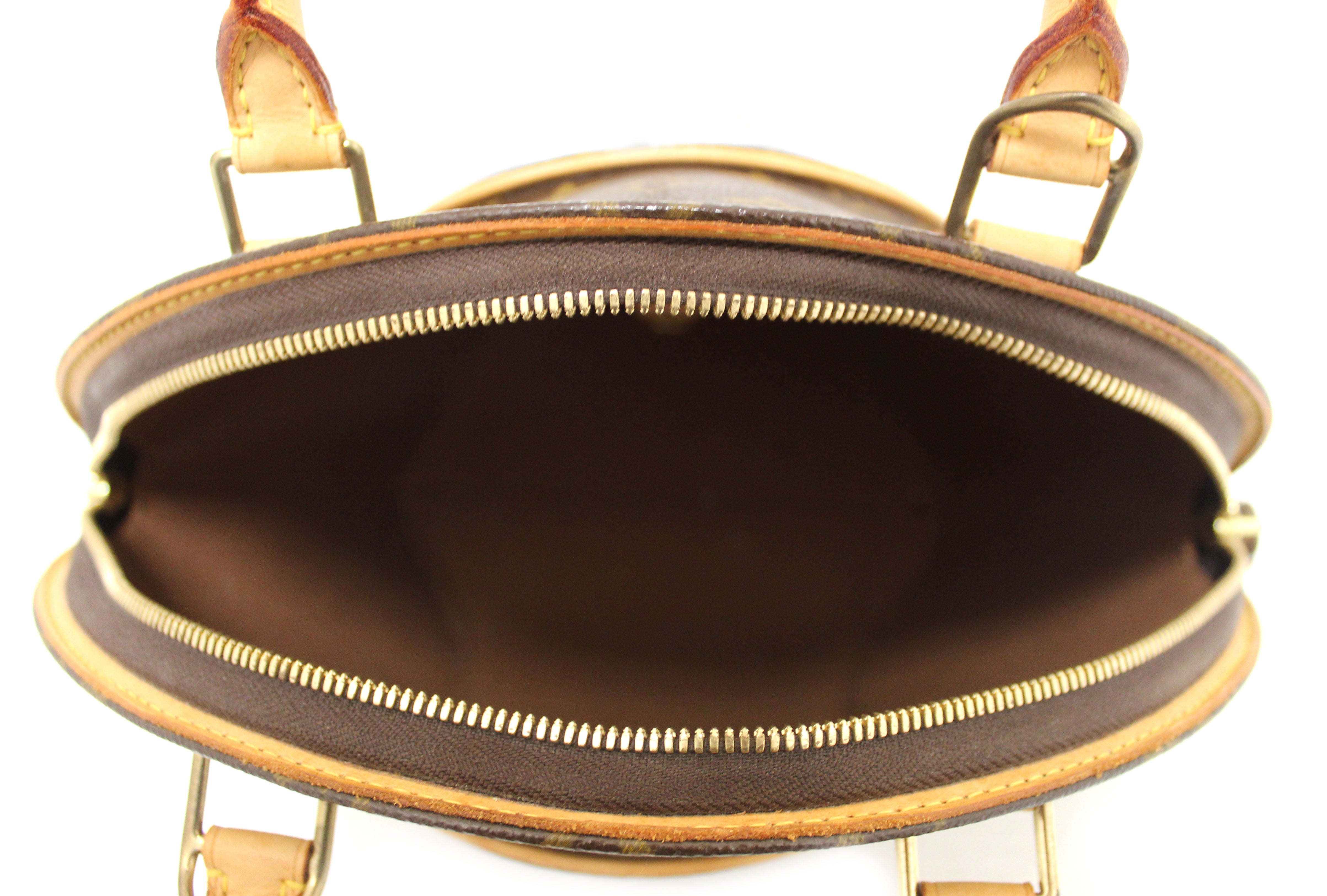 Louis Vuitton Alma PM Brown Monogram Leather Tote Bag w LV lock & key  Authentic