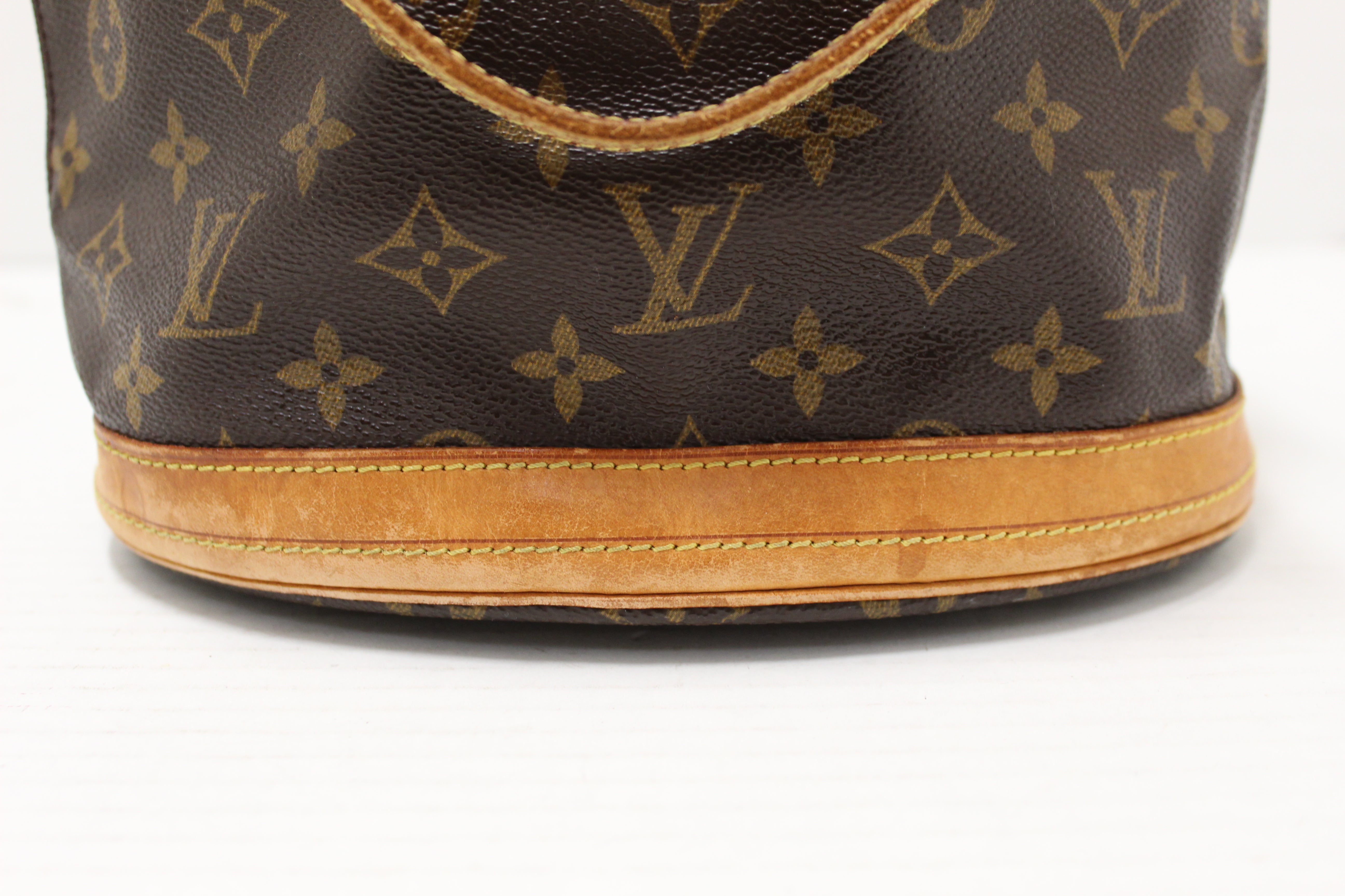 Louis Vuitton Sottle Bucket Monogram Handbag Satin Black P14334