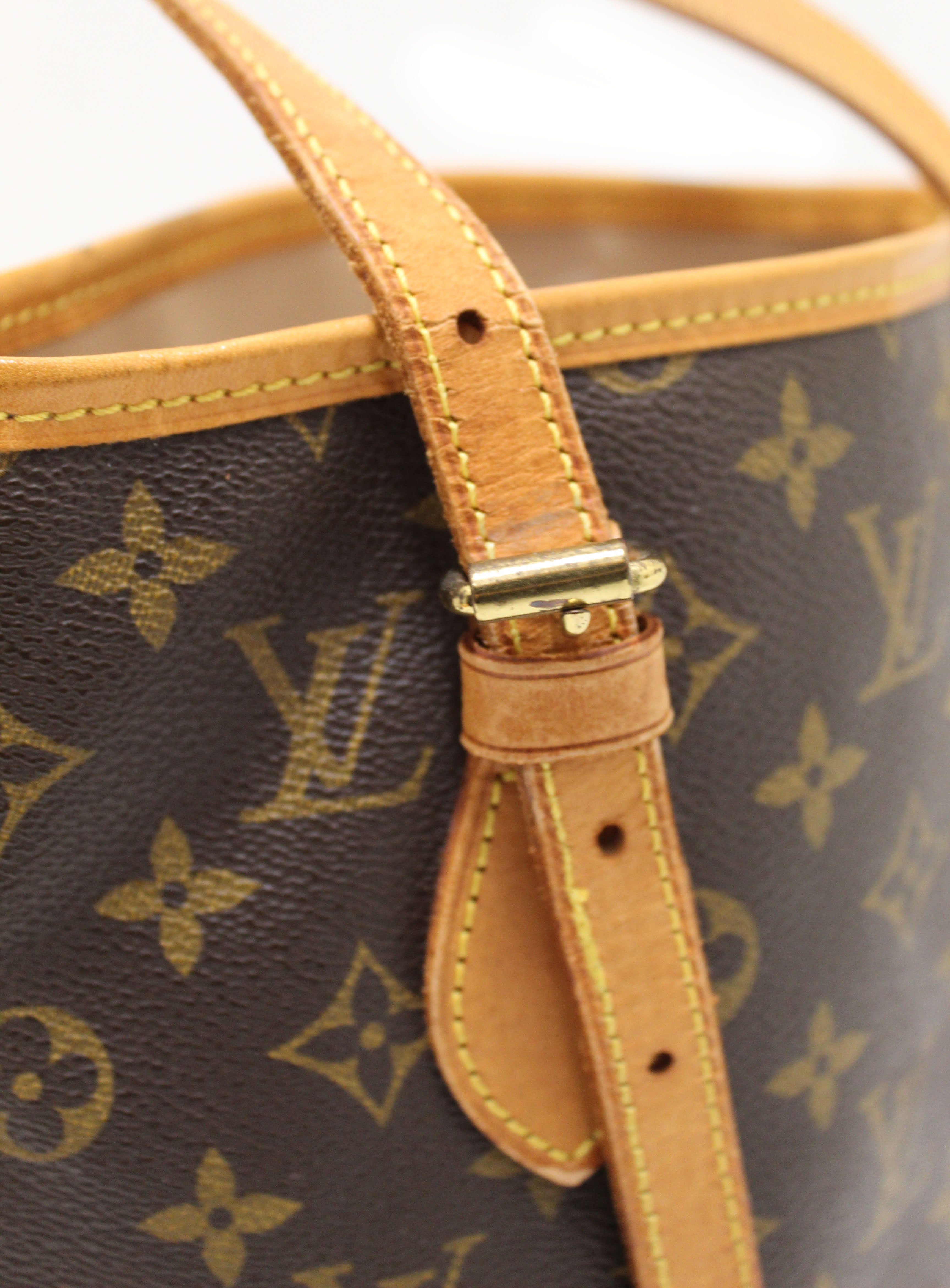 Shop for Louis Vuitton Monogram Canvas Leather Petit Bucket PM Bag