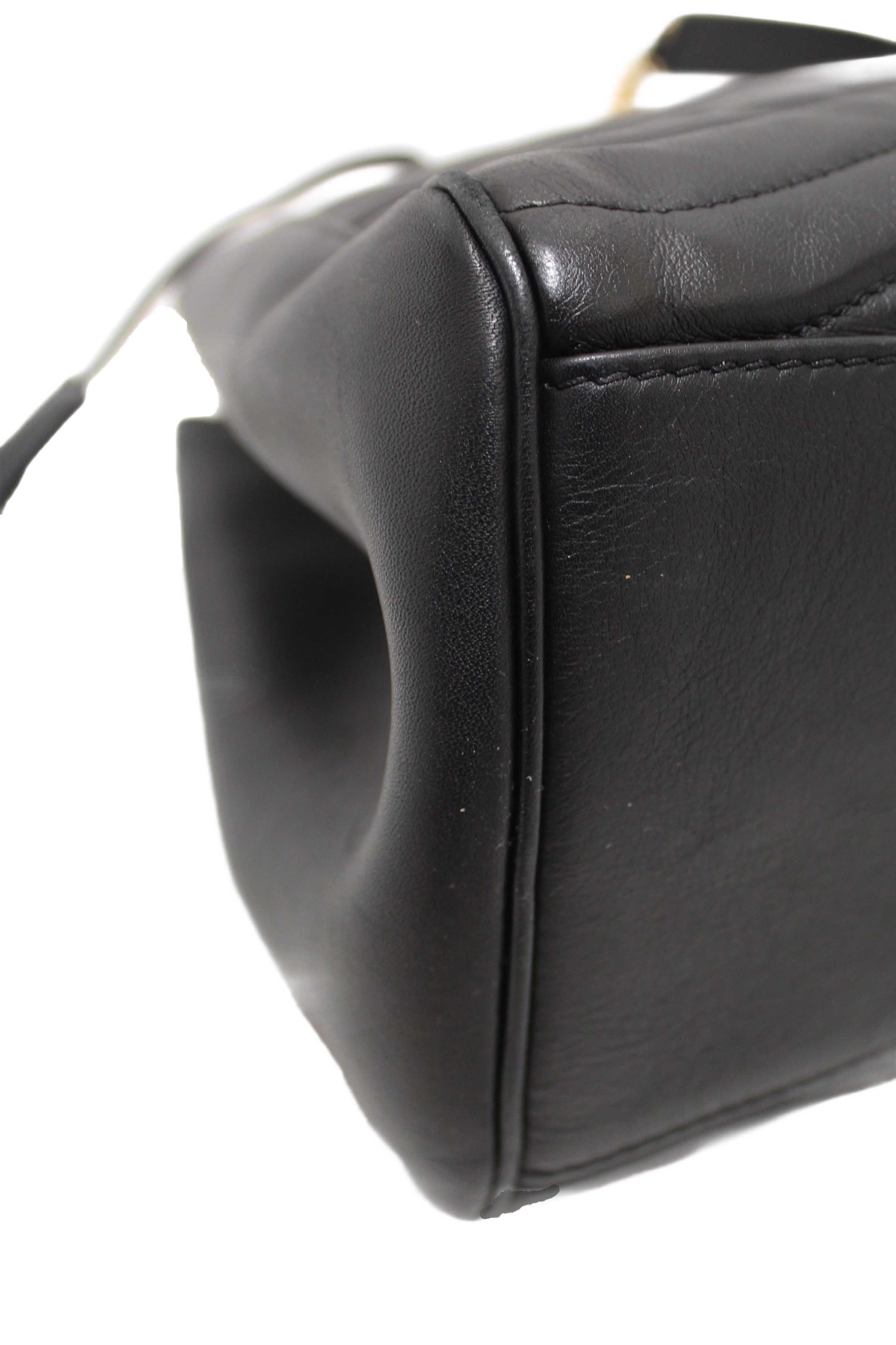 Authentic Louis Vuitton Black Leather New Wave Chain Tote Shoulder Bag