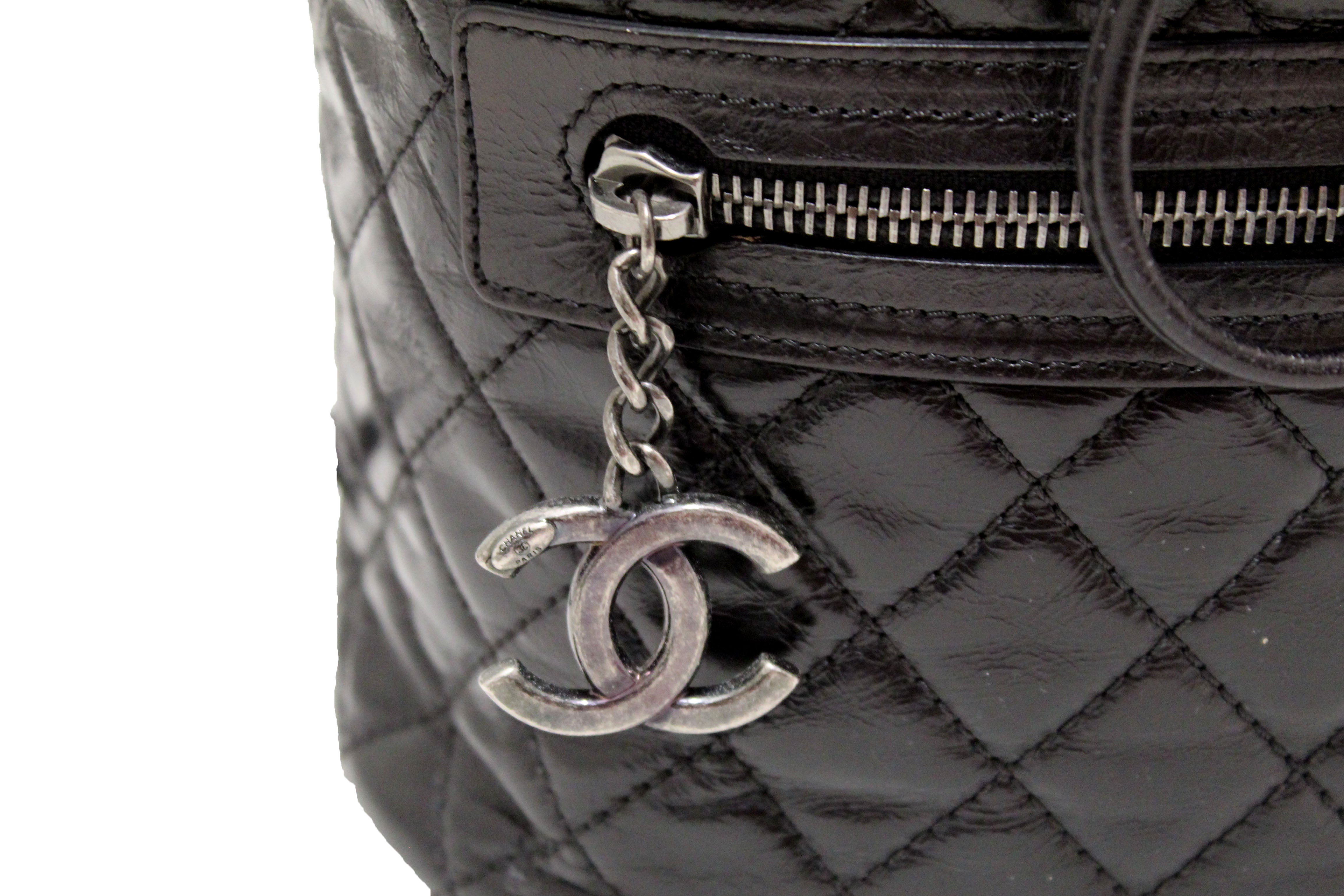 Authentic Chanel Black Quilted Calfskin Leather Small Salzburg Mountain Backpack