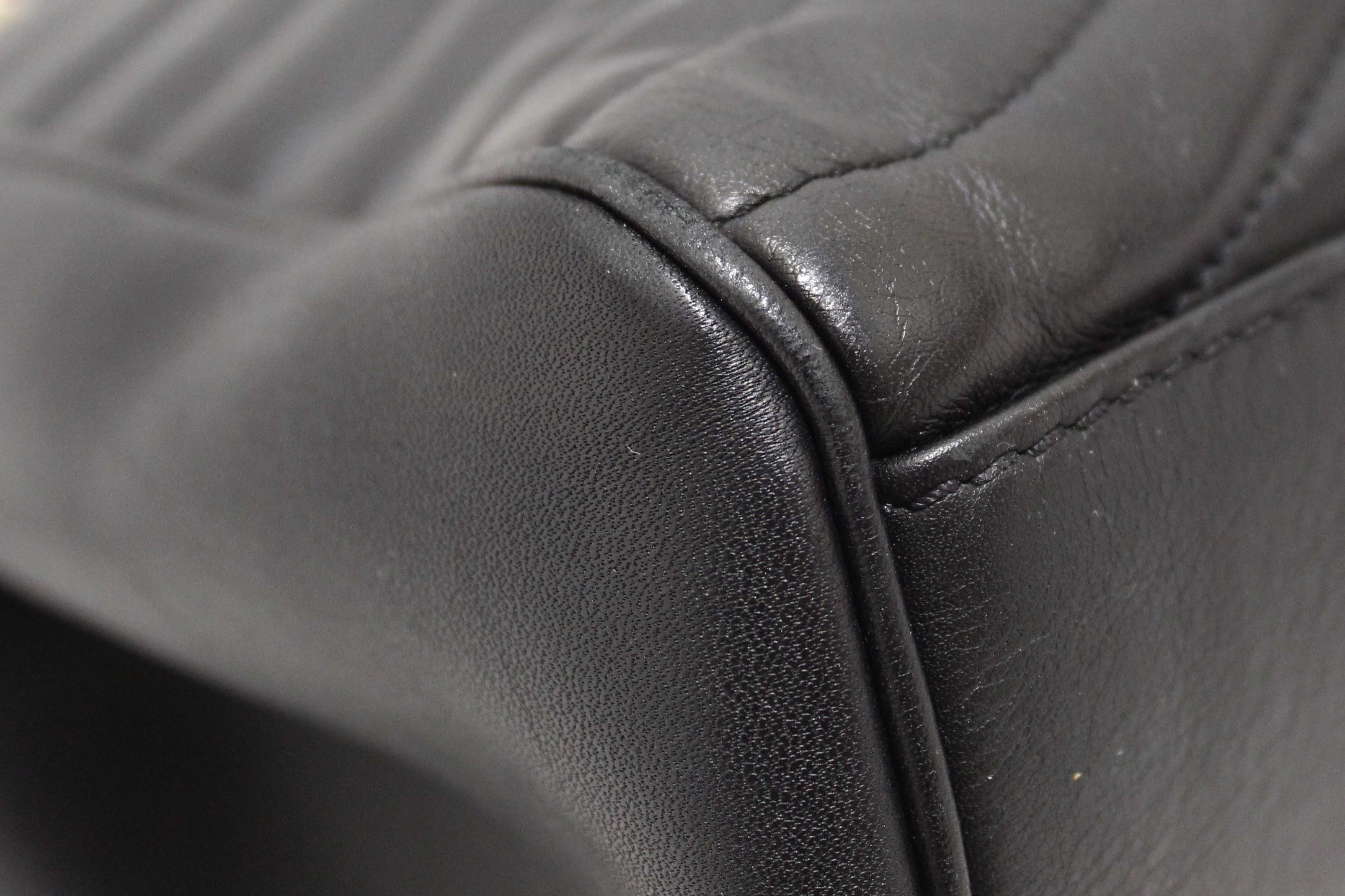 Authentic Louis Vuitton Black Leather New Wave Chain Tote Shoulder Bag