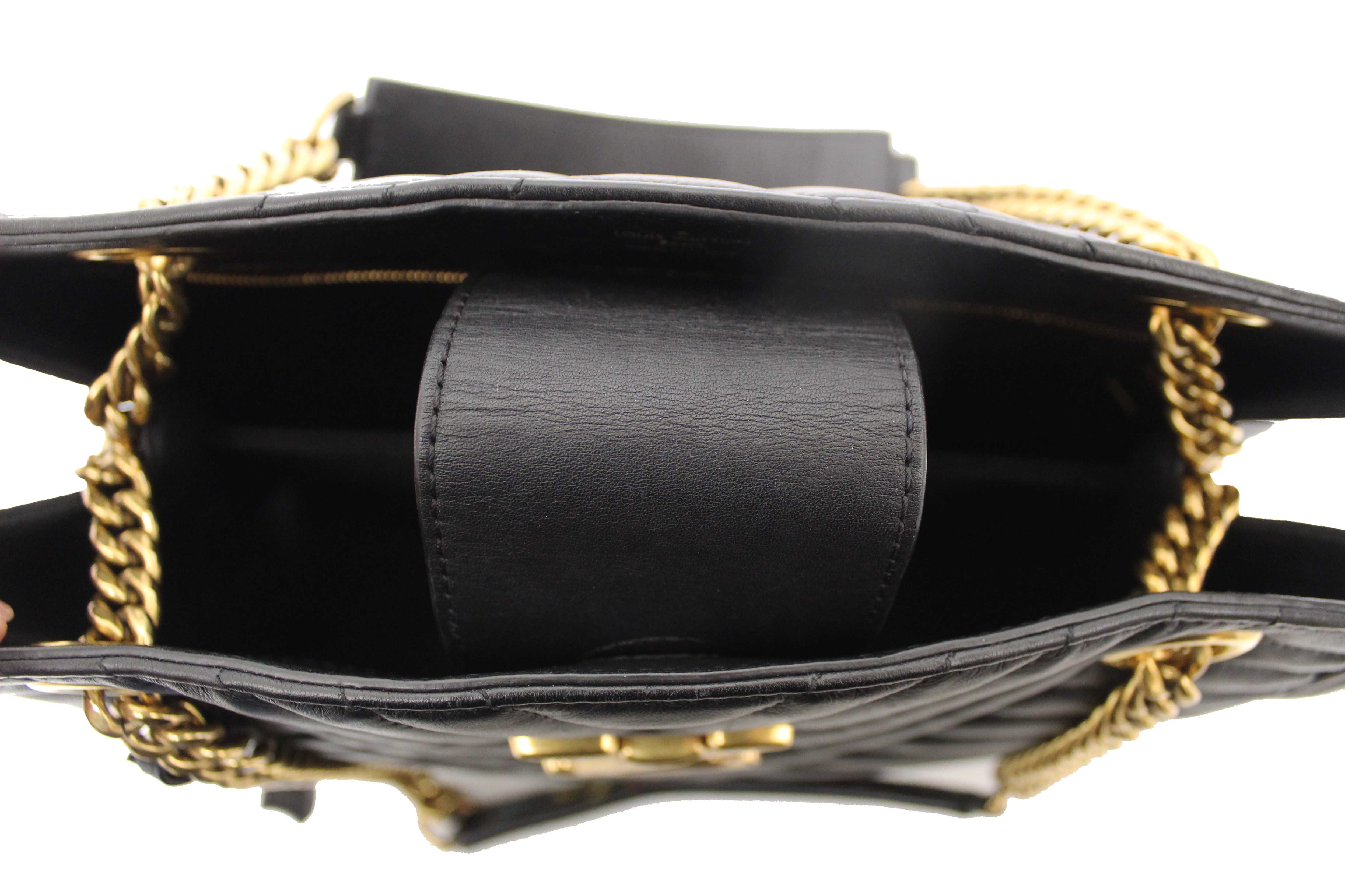 Authentic Louis Vuitton Black Leather New Wave Chain Tote Shoulder Bag