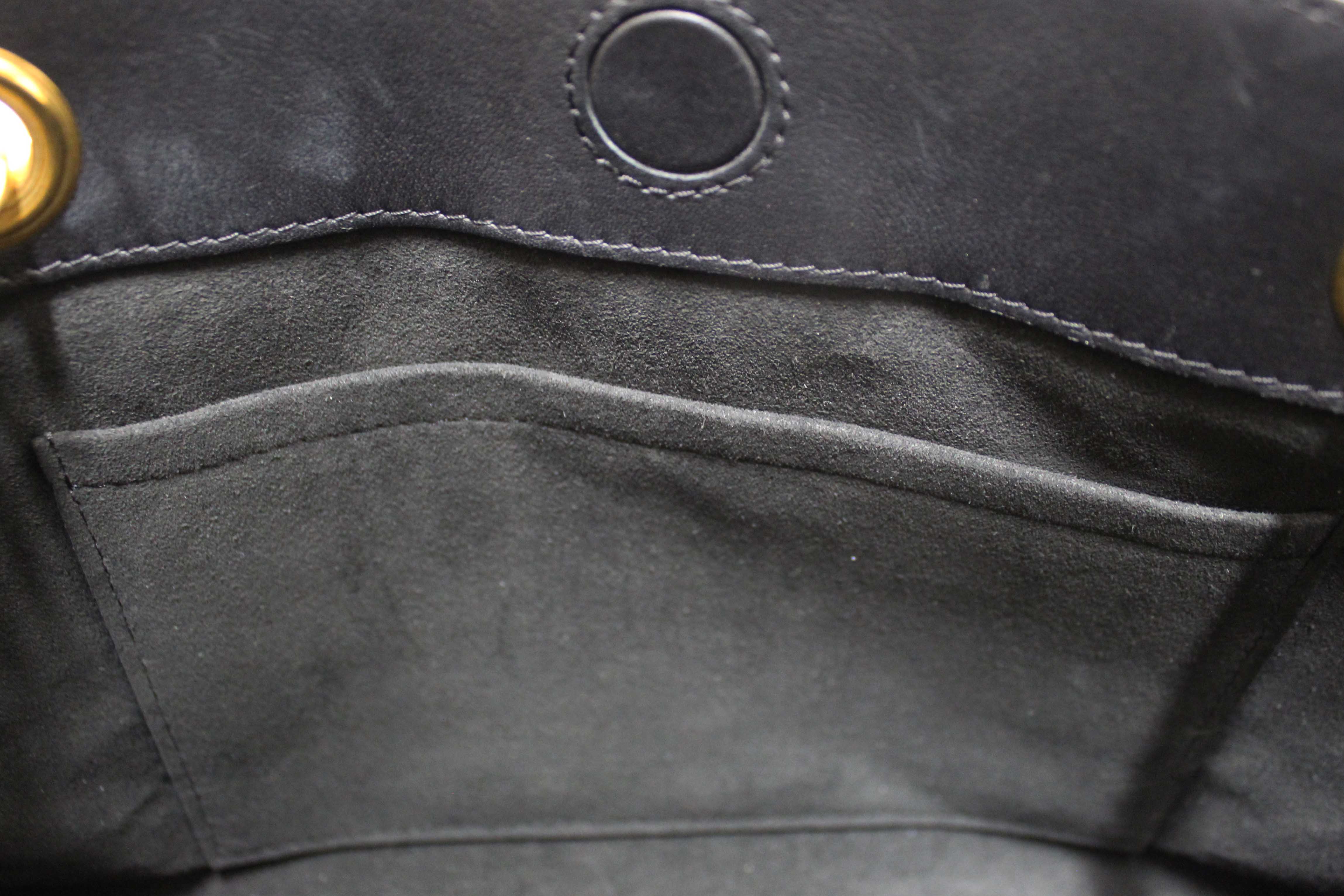 Authentic Louis Vuitton Black Leather New Wave Chain Tote Shoulder Bag