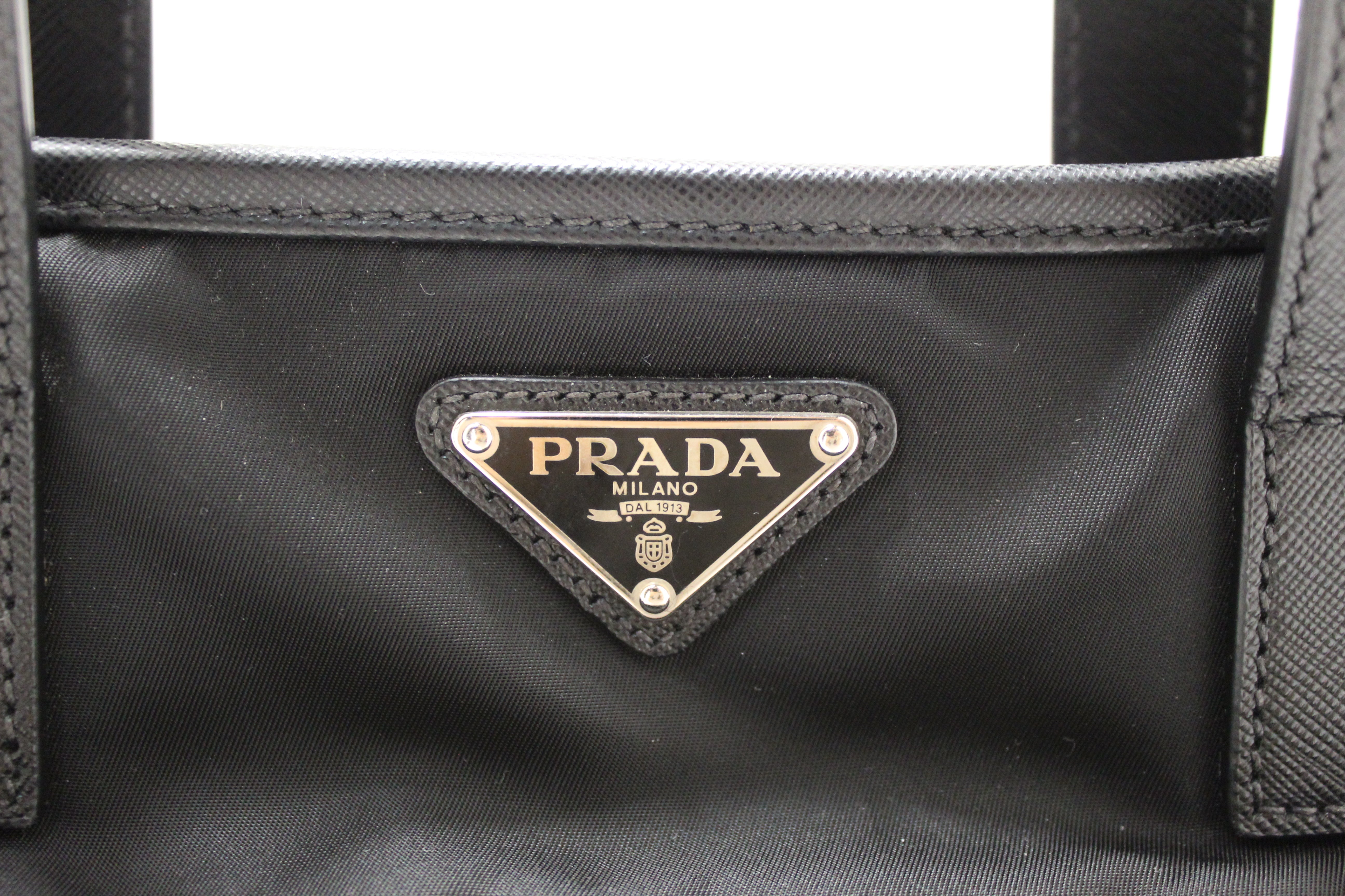 Authentic Prada Black Re-Nylon Pocket Tote Shoulder Bag