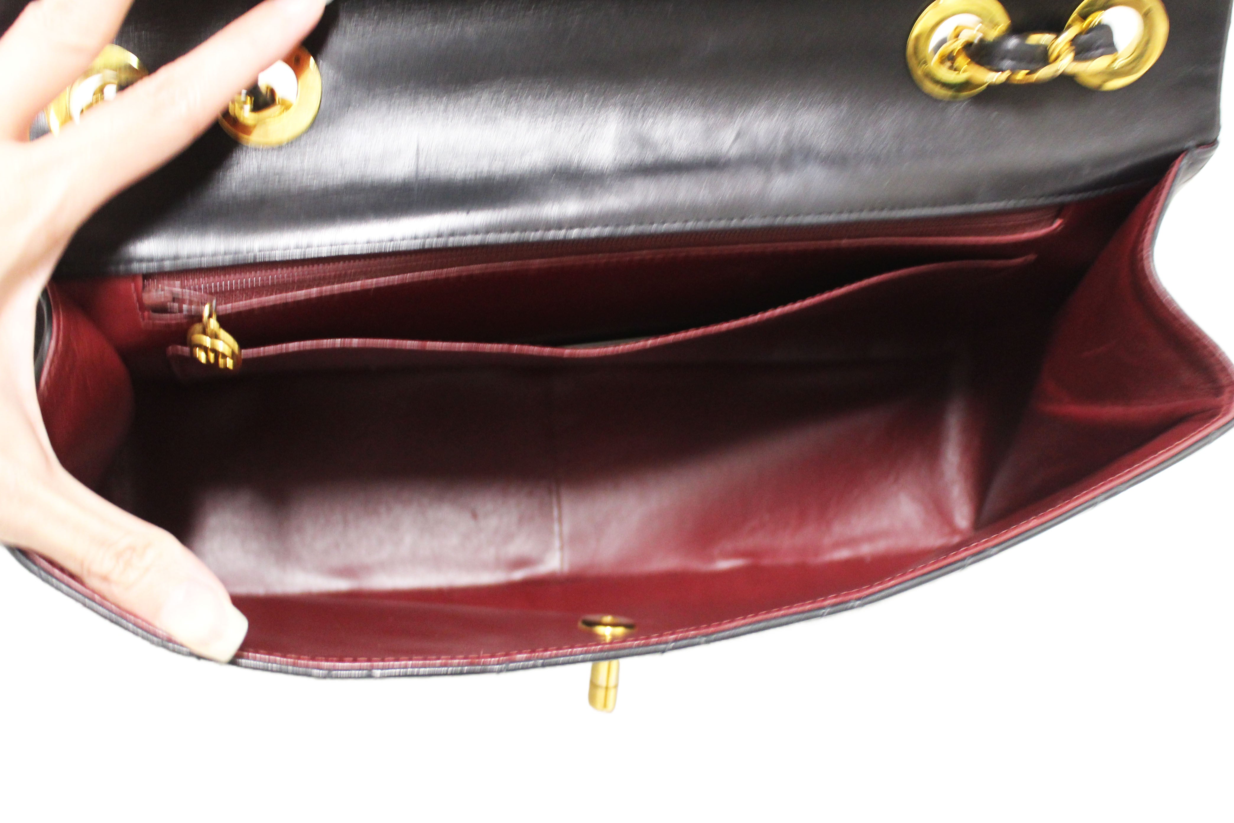 Authentic Chanel Vintage Black Quilted Lambskin Leather Classic Maxi Flap Bag