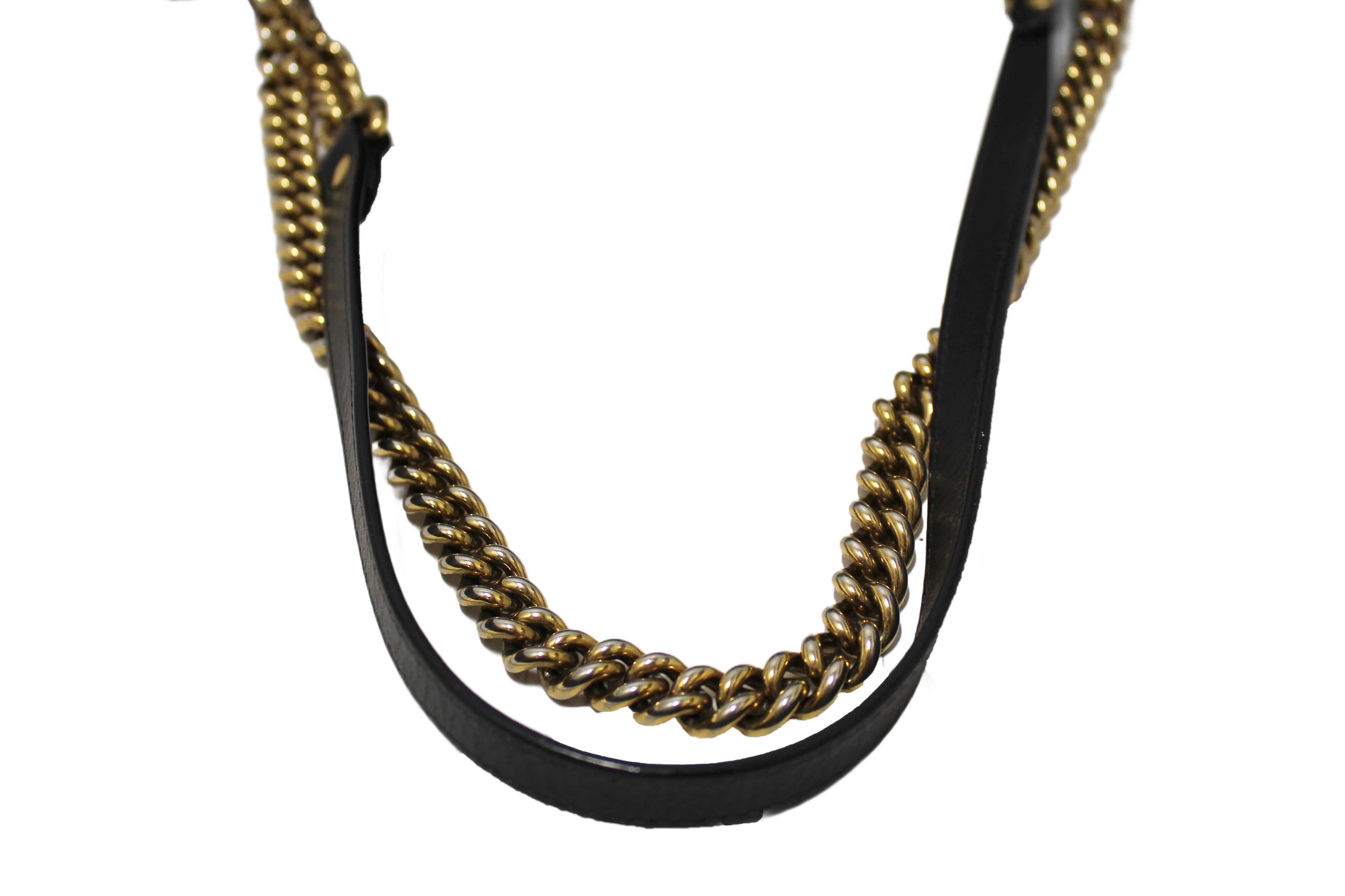 Authentic Gucci Black Leather Marmont Matelasse Medium Shoulder Tote 453569