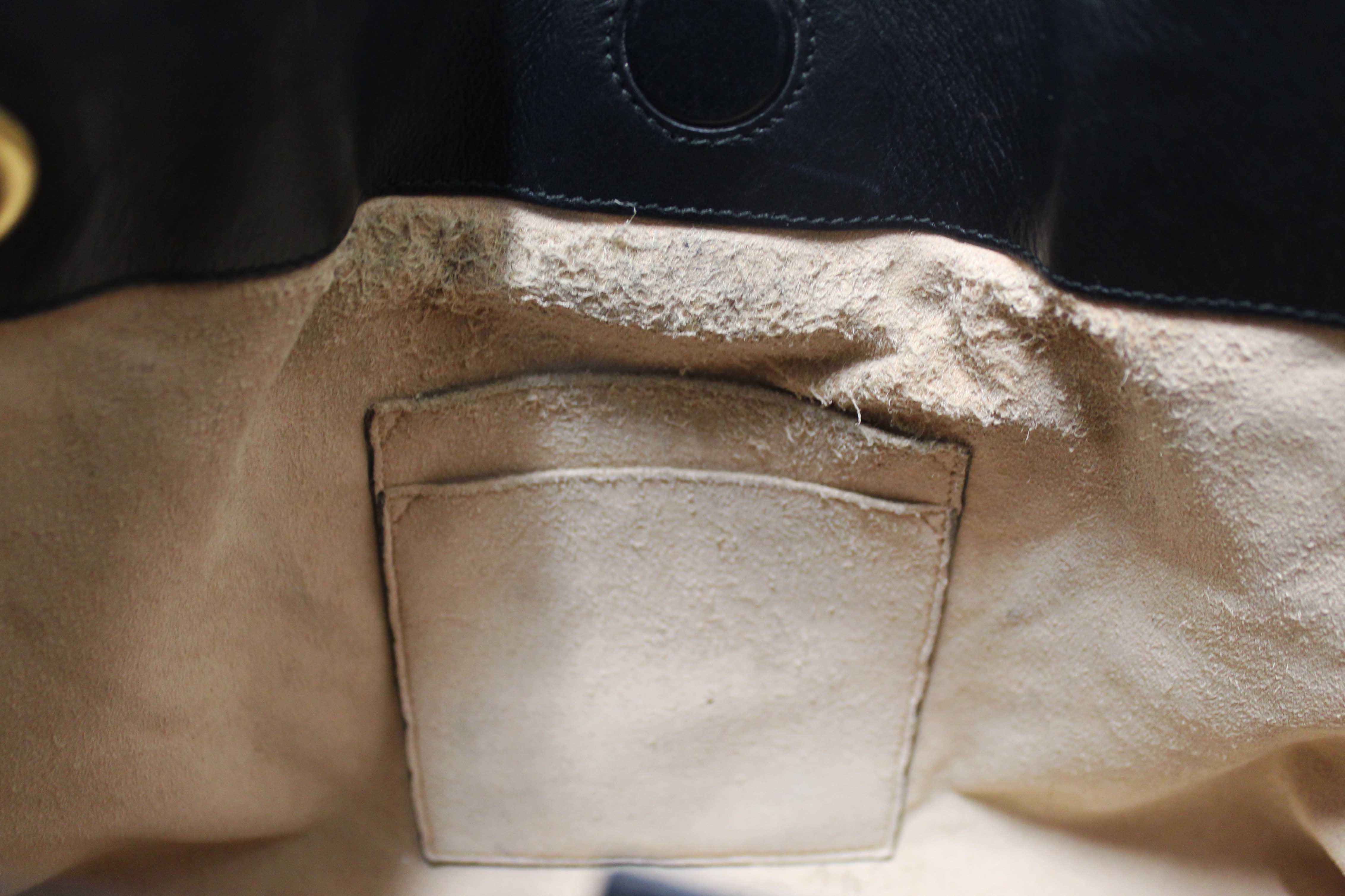 Authentic Gucci Black Leather Marmont Matelasse Medium Shoulder Tote 453569