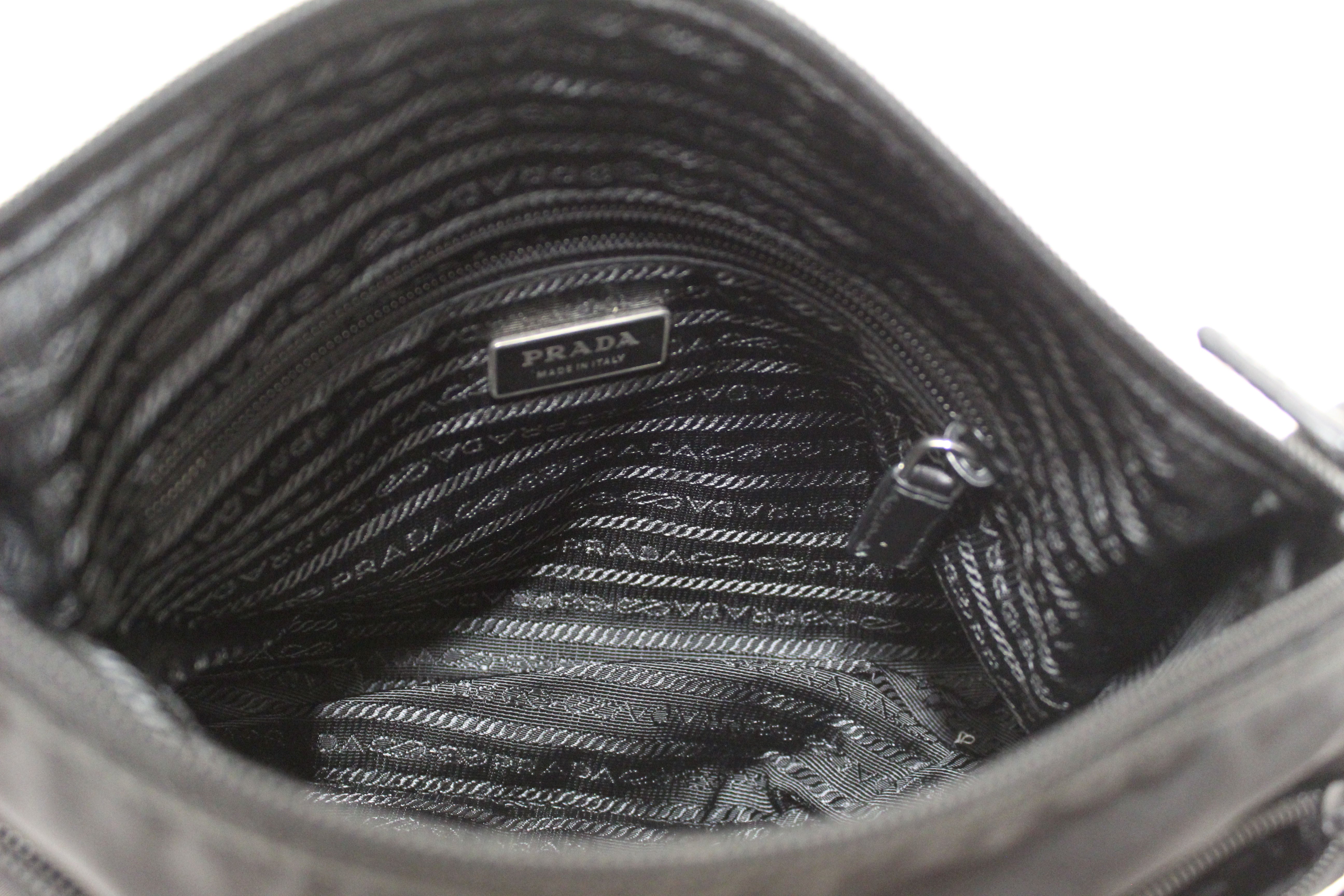 Authentic Prada Black Re-Nylon Messenger Bag