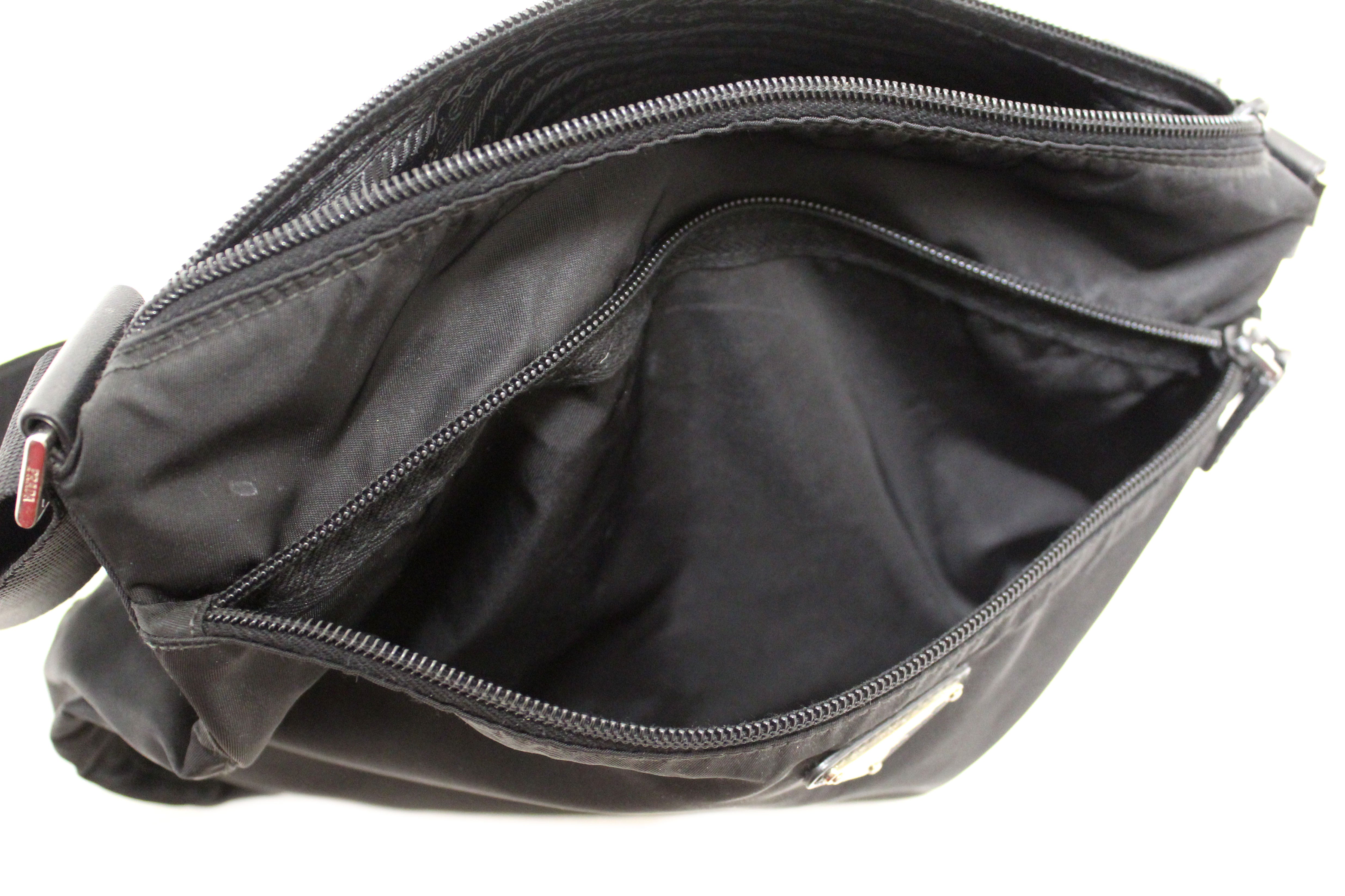 Authentic Prada Black Re-Nylon Messenger Bag