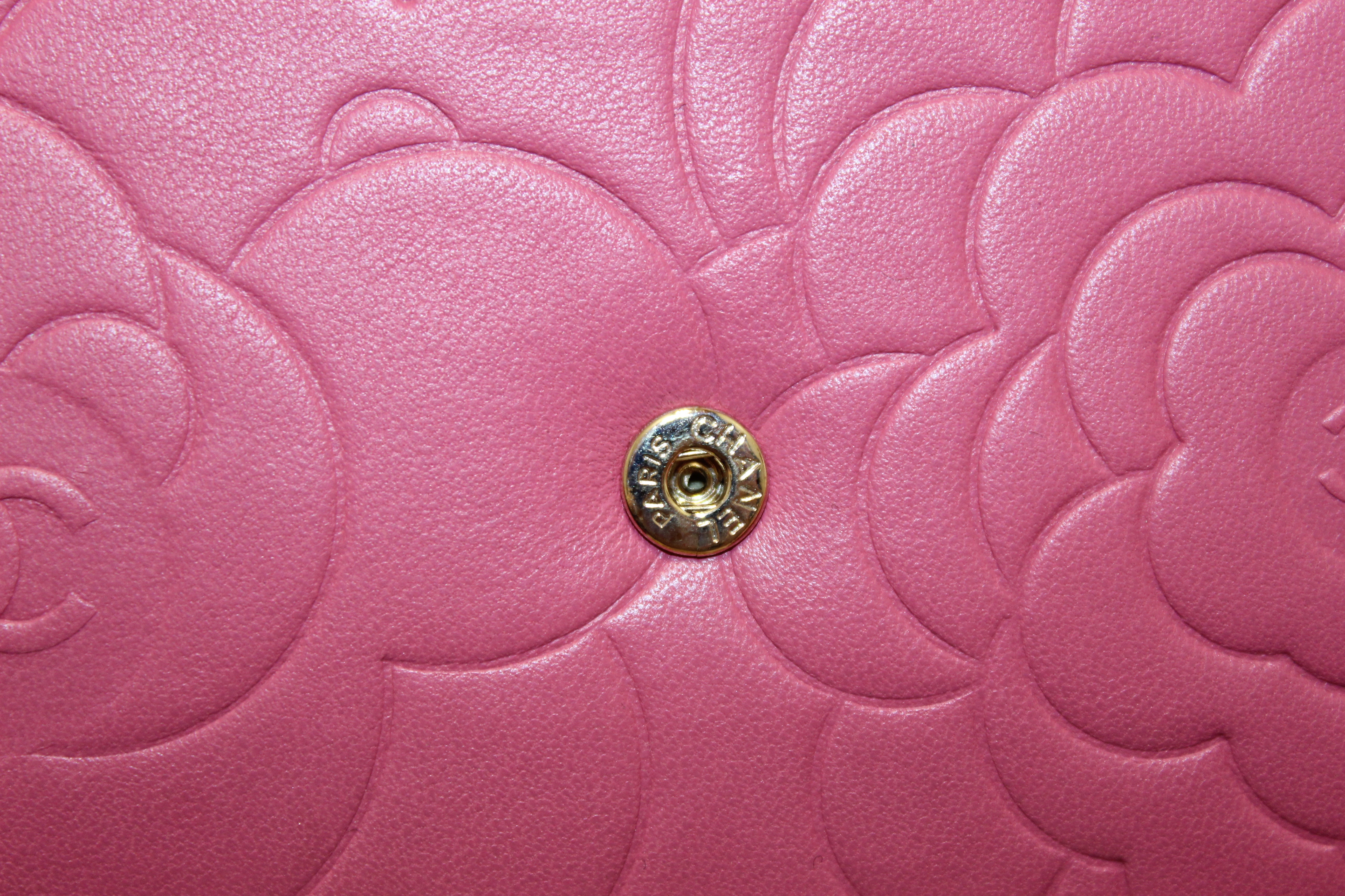 Chanel Pink Quilted Lambskin Leather L Yen Wallet - LabelCentric