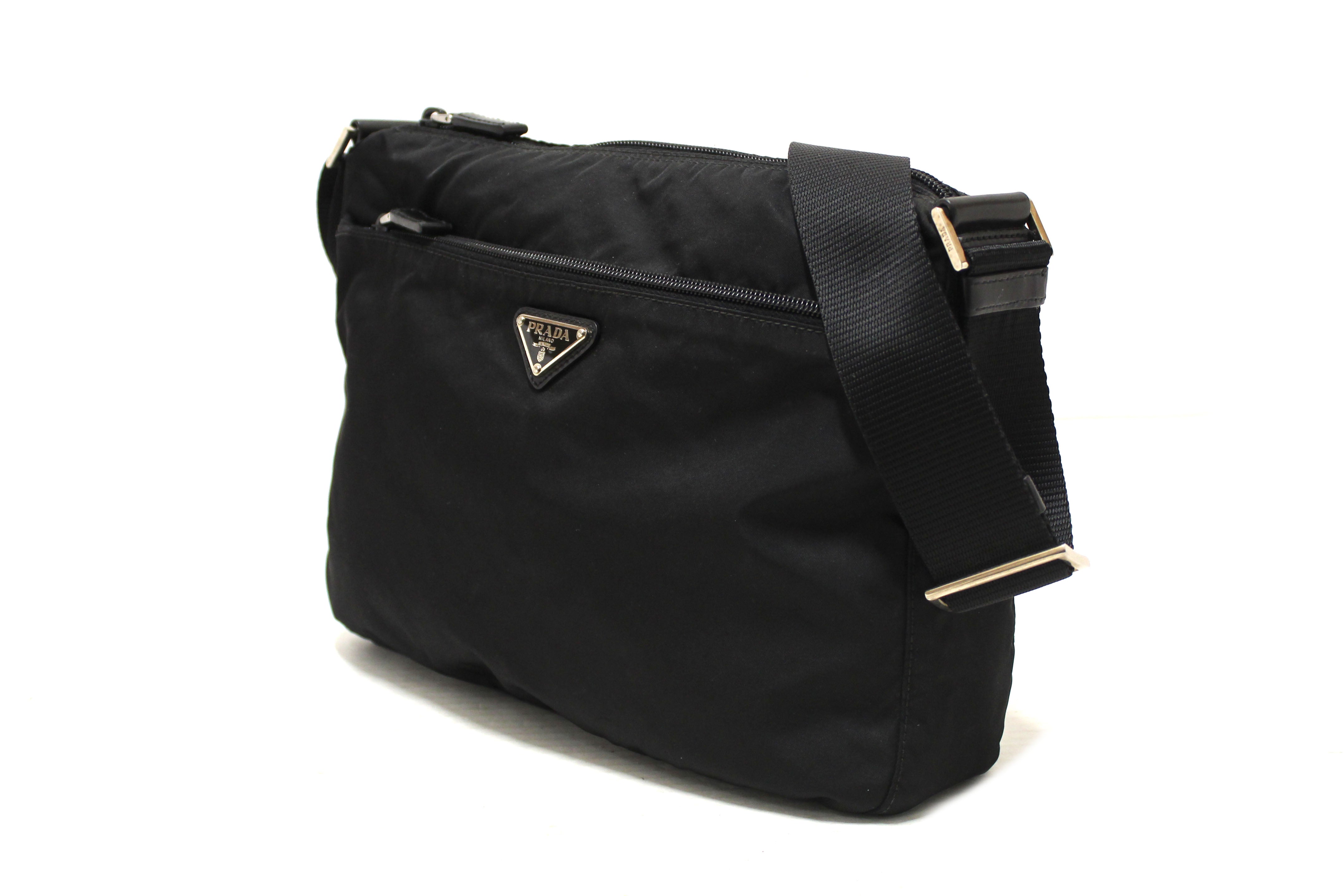Authentic Prada Black Re-Nylon Messenger Bag