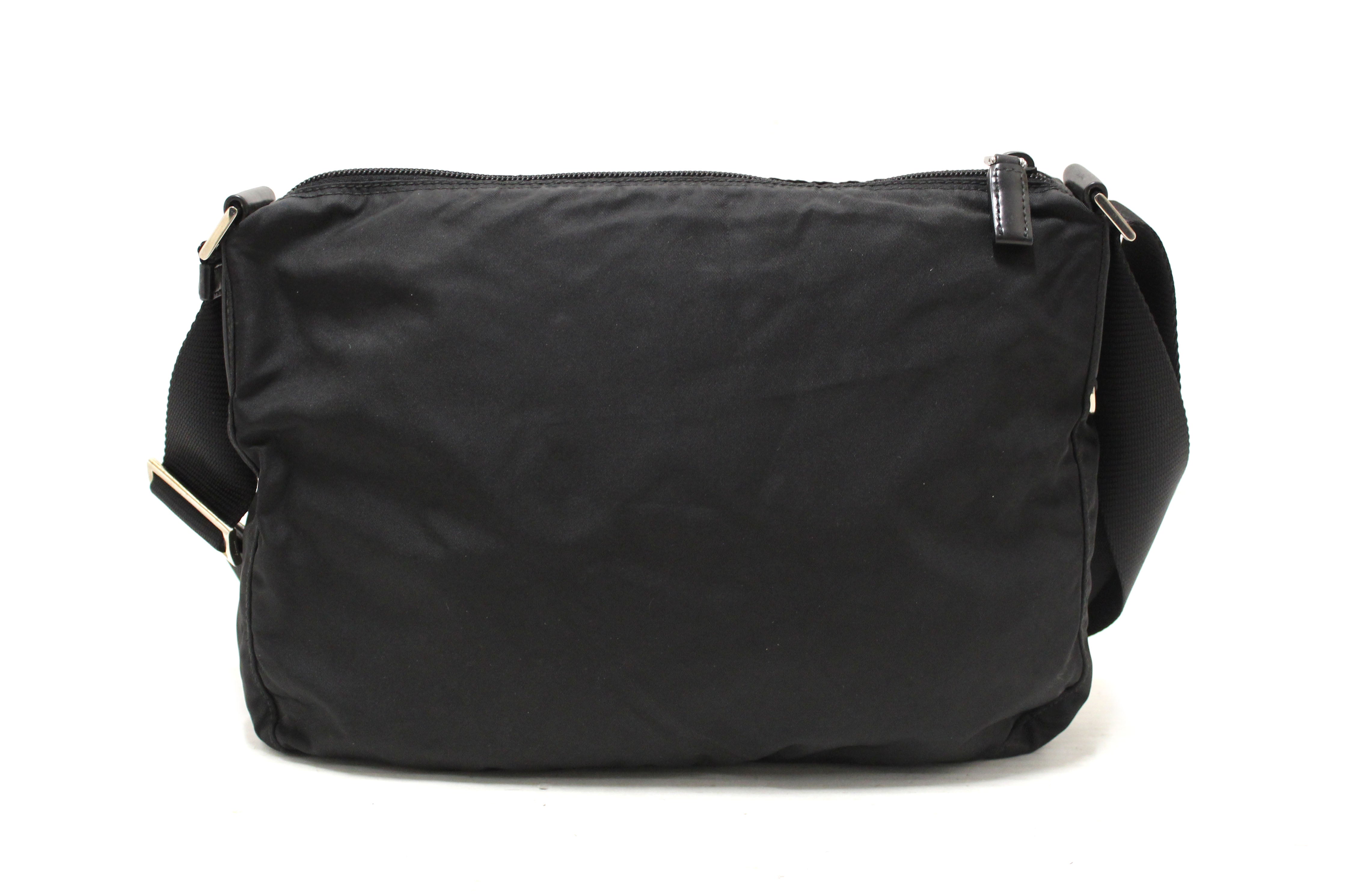 Authentic Prada Black Re-Nylon Messenger Bag