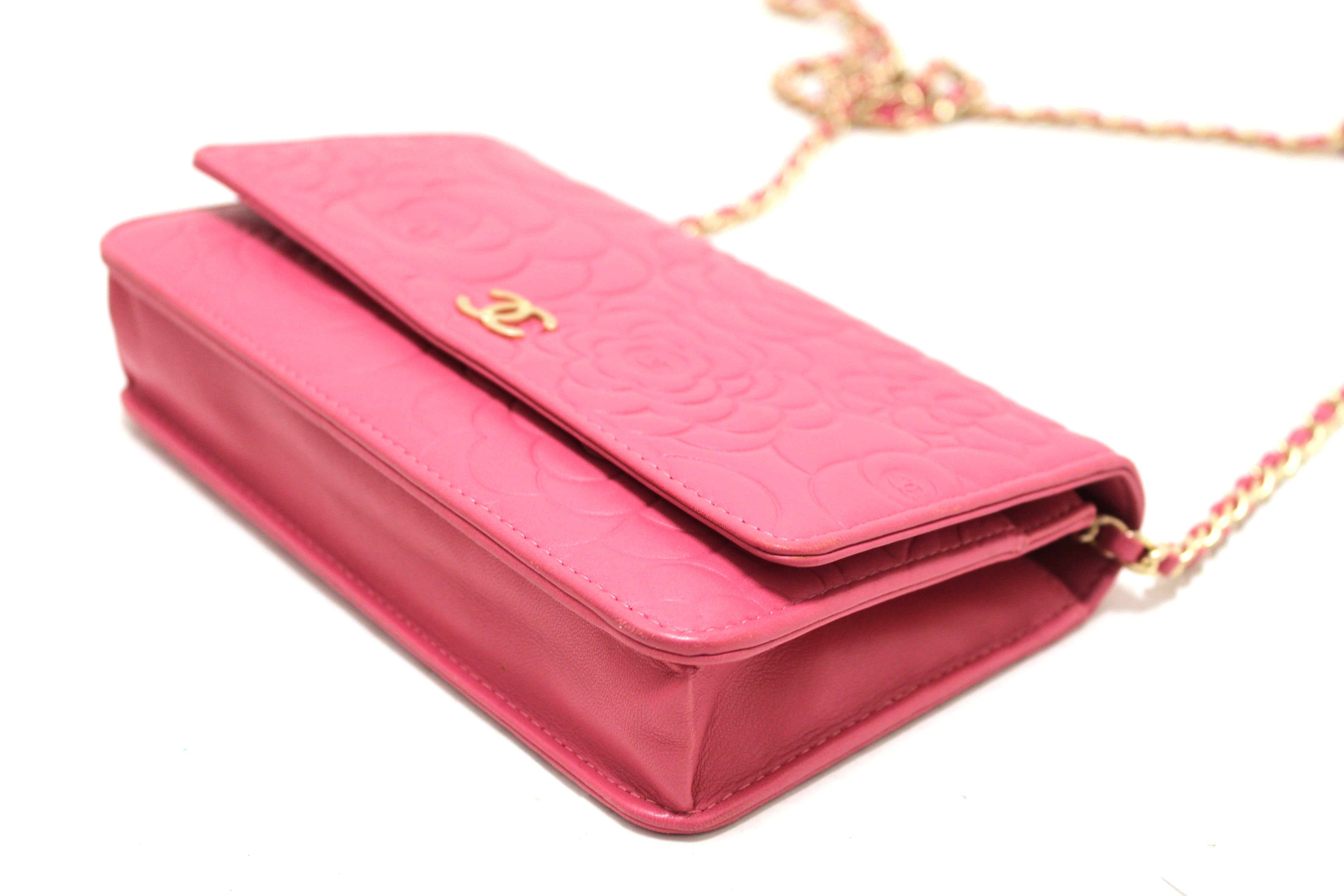 Chanel WOC Pink/Silver Camellias - Designer WishBags