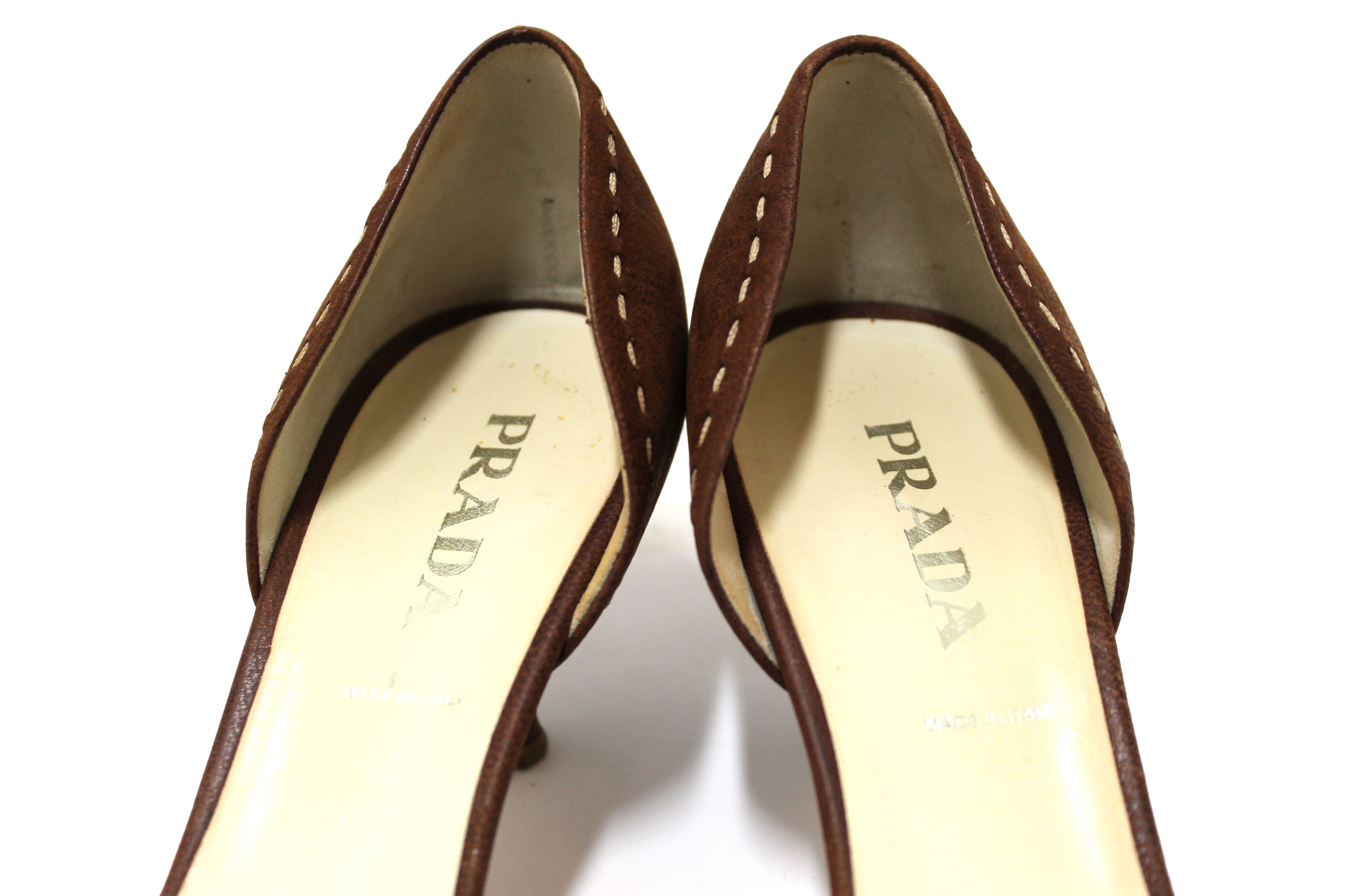 BB 70, Brown Suede Pointed Toe Pumps