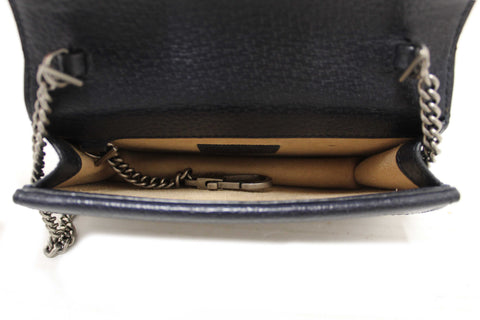 Authentic Gucci Blue and Beige GG Supreme Dionysus Super Mini Bag