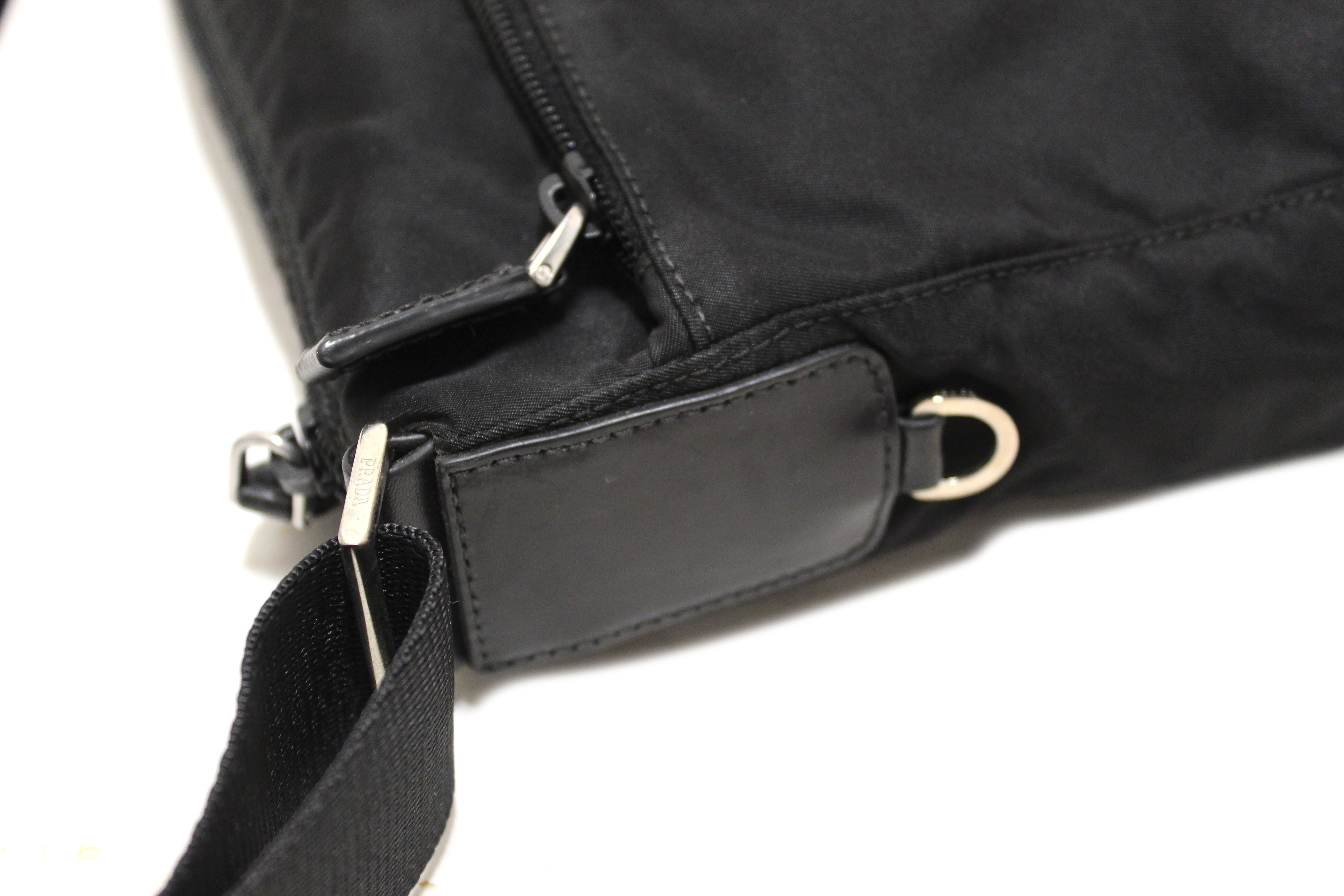 Authentic Prada Black Re-Nylon Messenger Bag