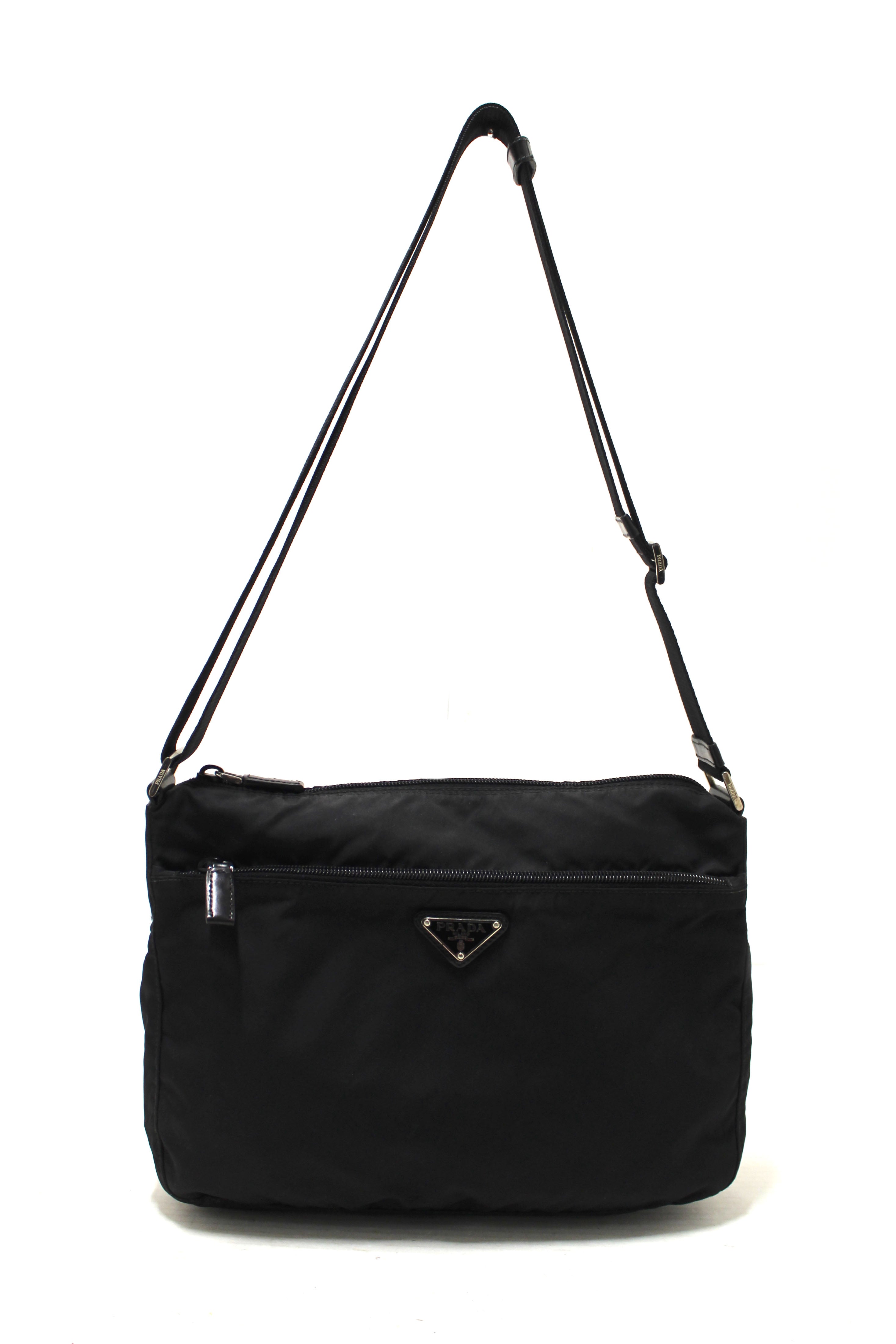Authentic Prada Black Re-Nylon Messenger Bag
