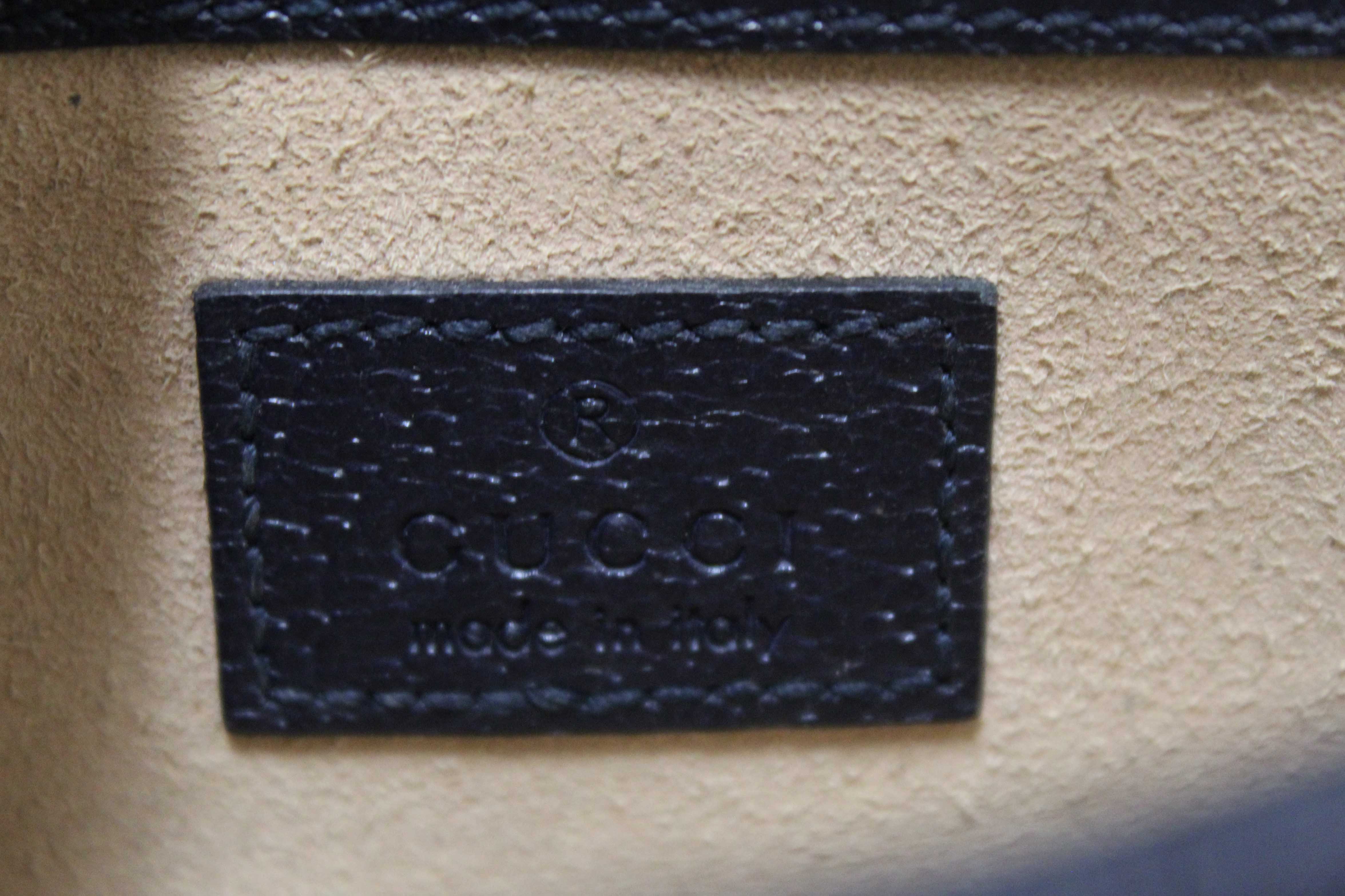 Authentic Gucci Blue and Beige GG Supreme Dionysus Super Mini Bag