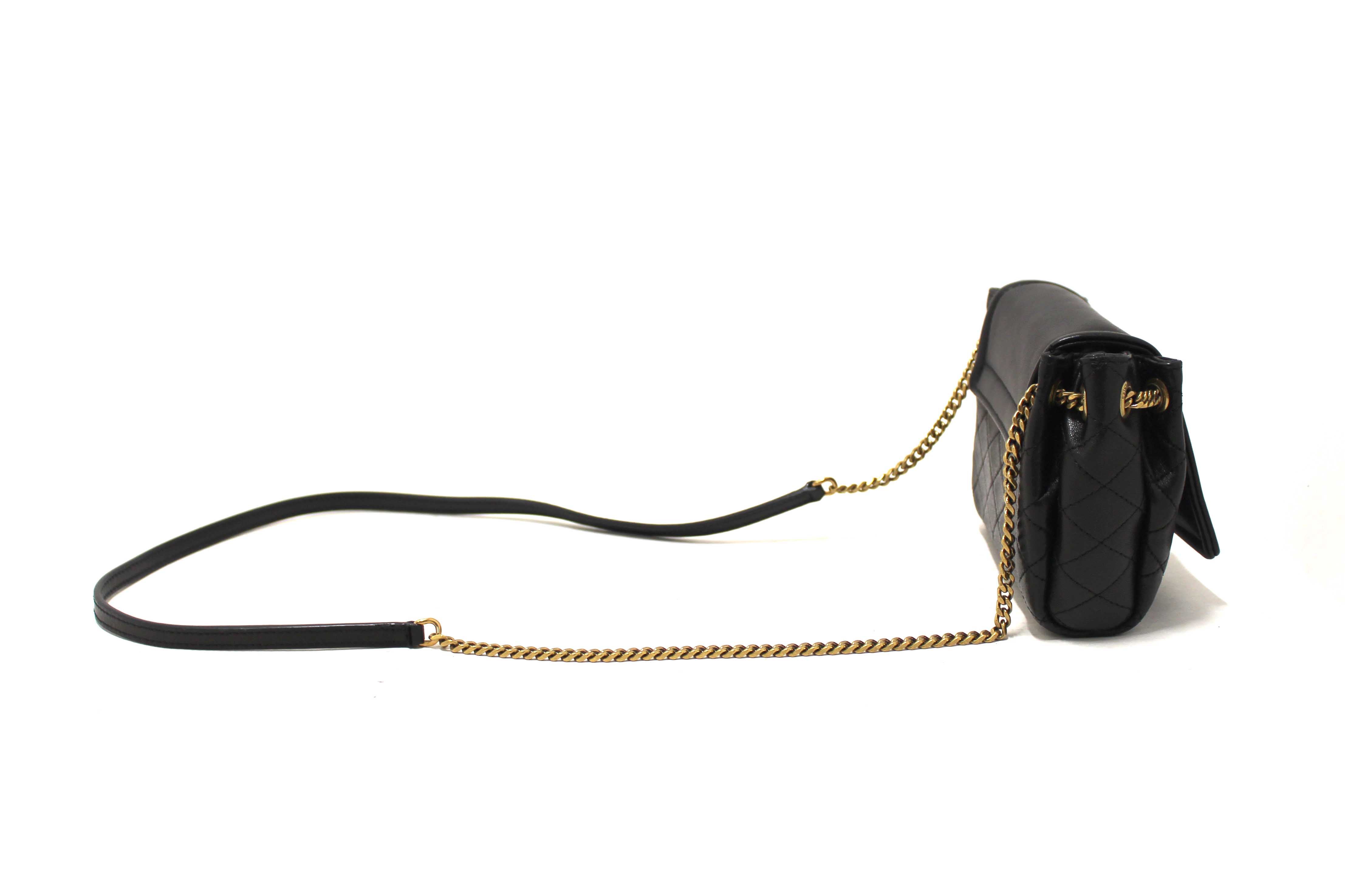 Authentic Yves Saint Laurent YSL Black Calfskin Leather Mini Lolita Shoulder Bag