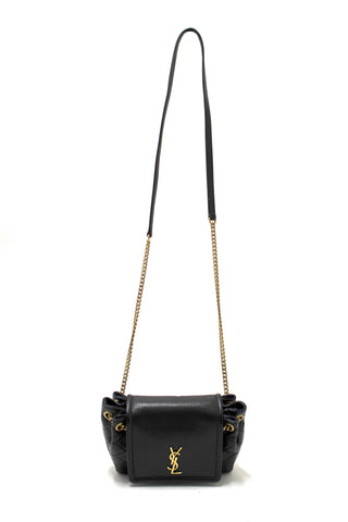Authentic Yves Saint Laurent YSL Black Calfskin Leather Mini Lolita Shoulder Bag