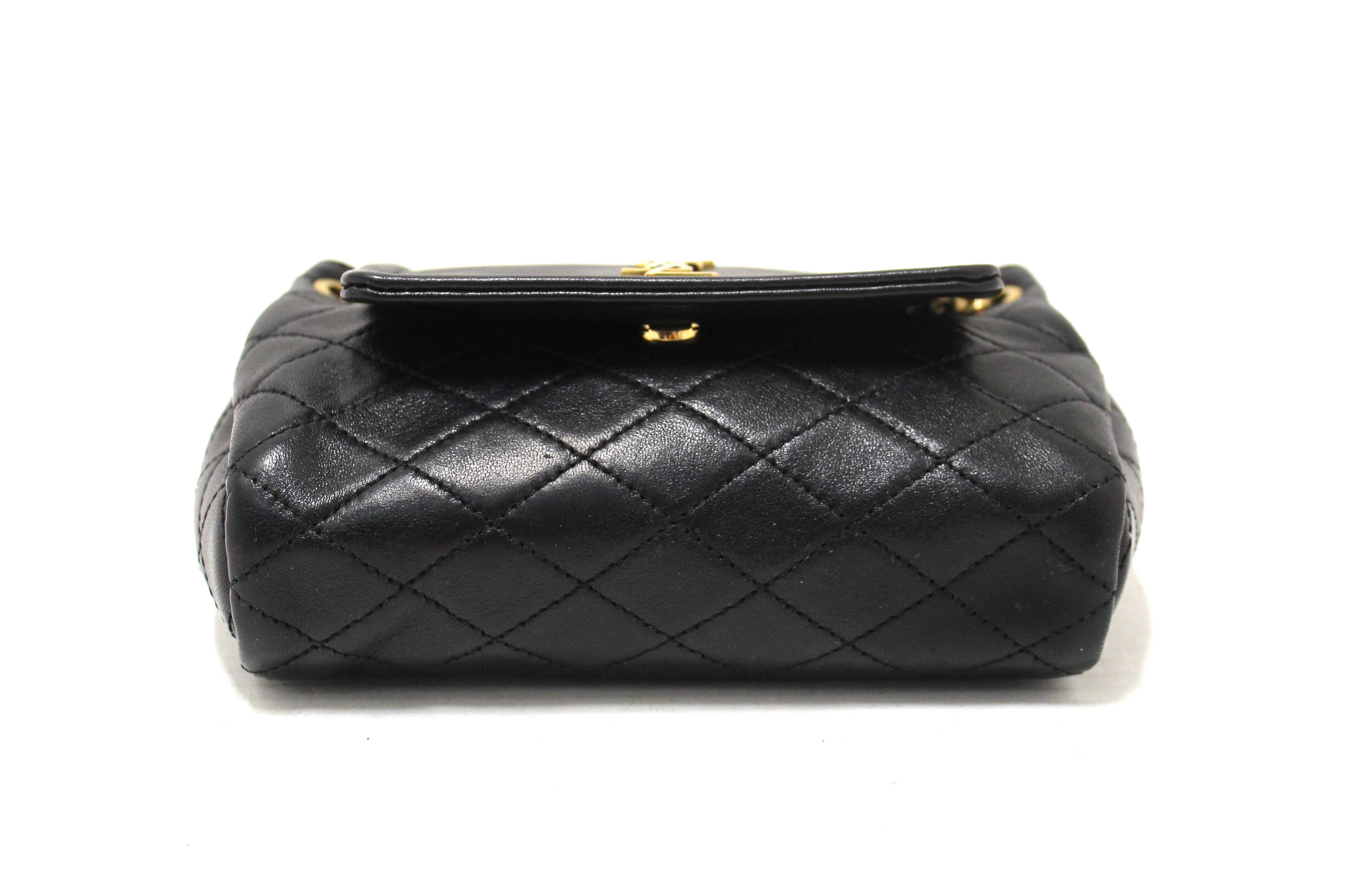 Authentic Yves Saint Laurent YSL Black Calfskin Leather Mini Lolita Shoulder Bag