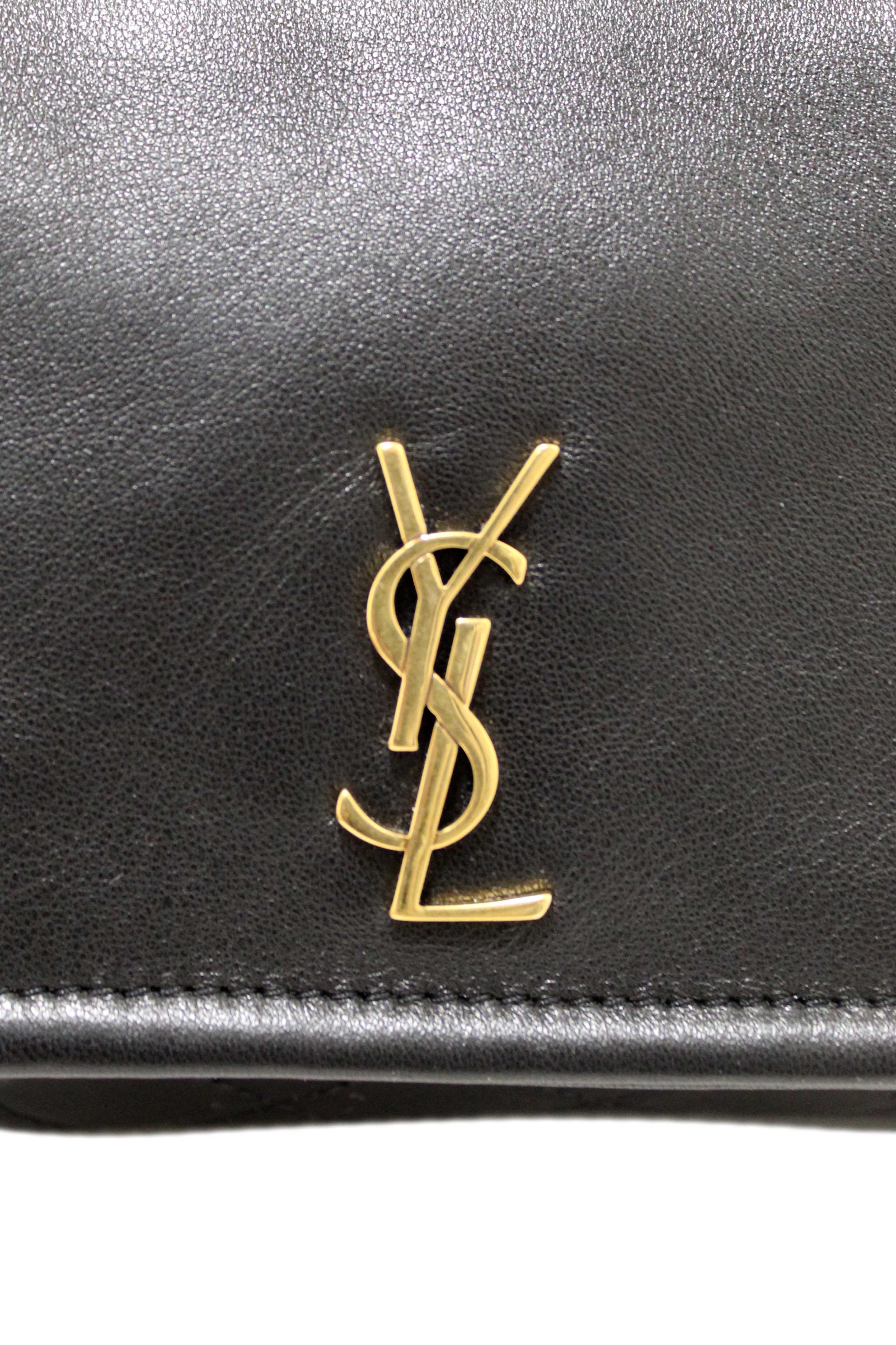 Authentic Yves Saint Laurent YSL Black Calfskin Leather Mini Lolita Shoulder Bag