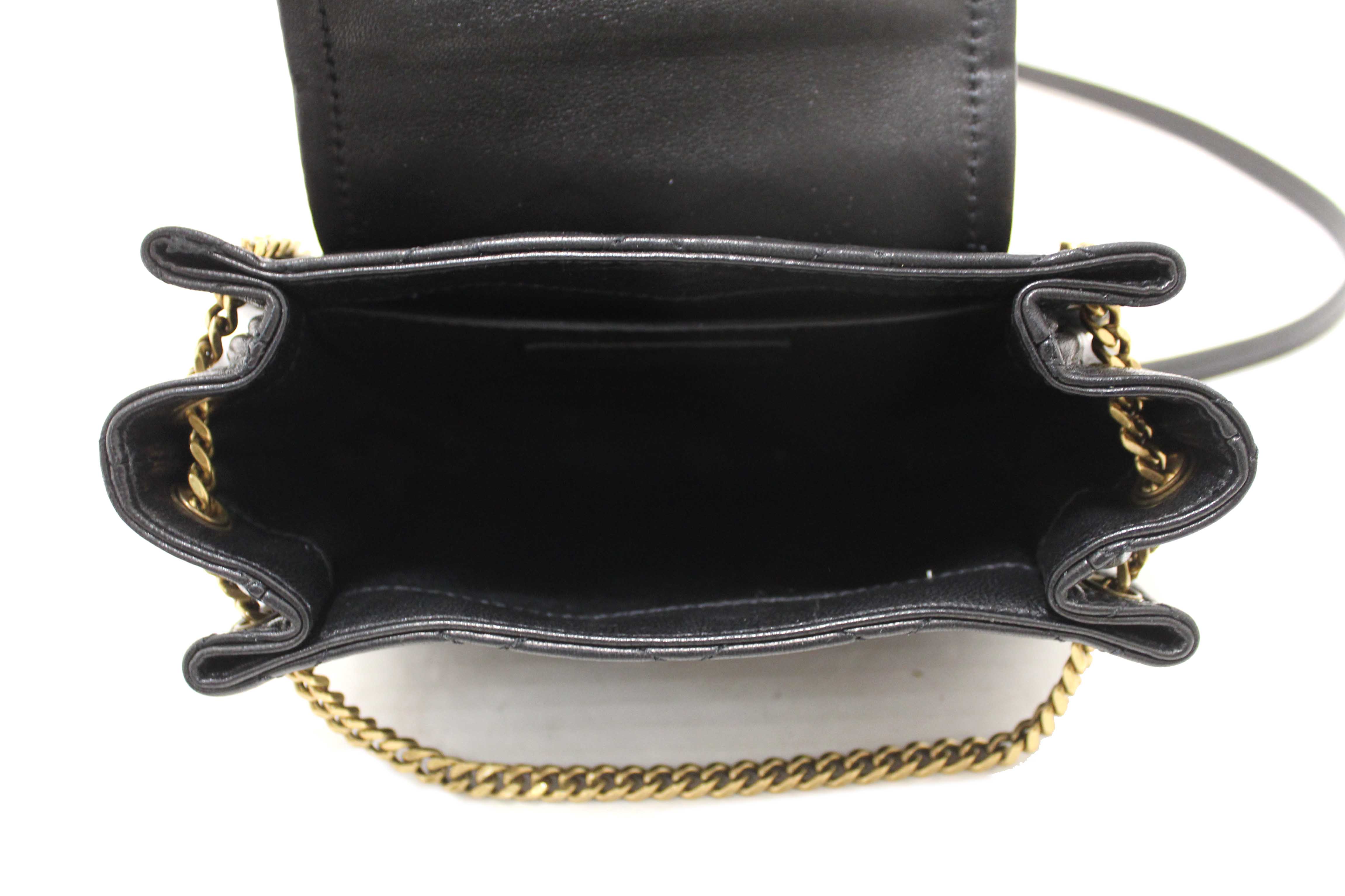 Authentic Yves Saint Laurent YSL Black Calfskin Leather Mini Lolita Shoulder Bag