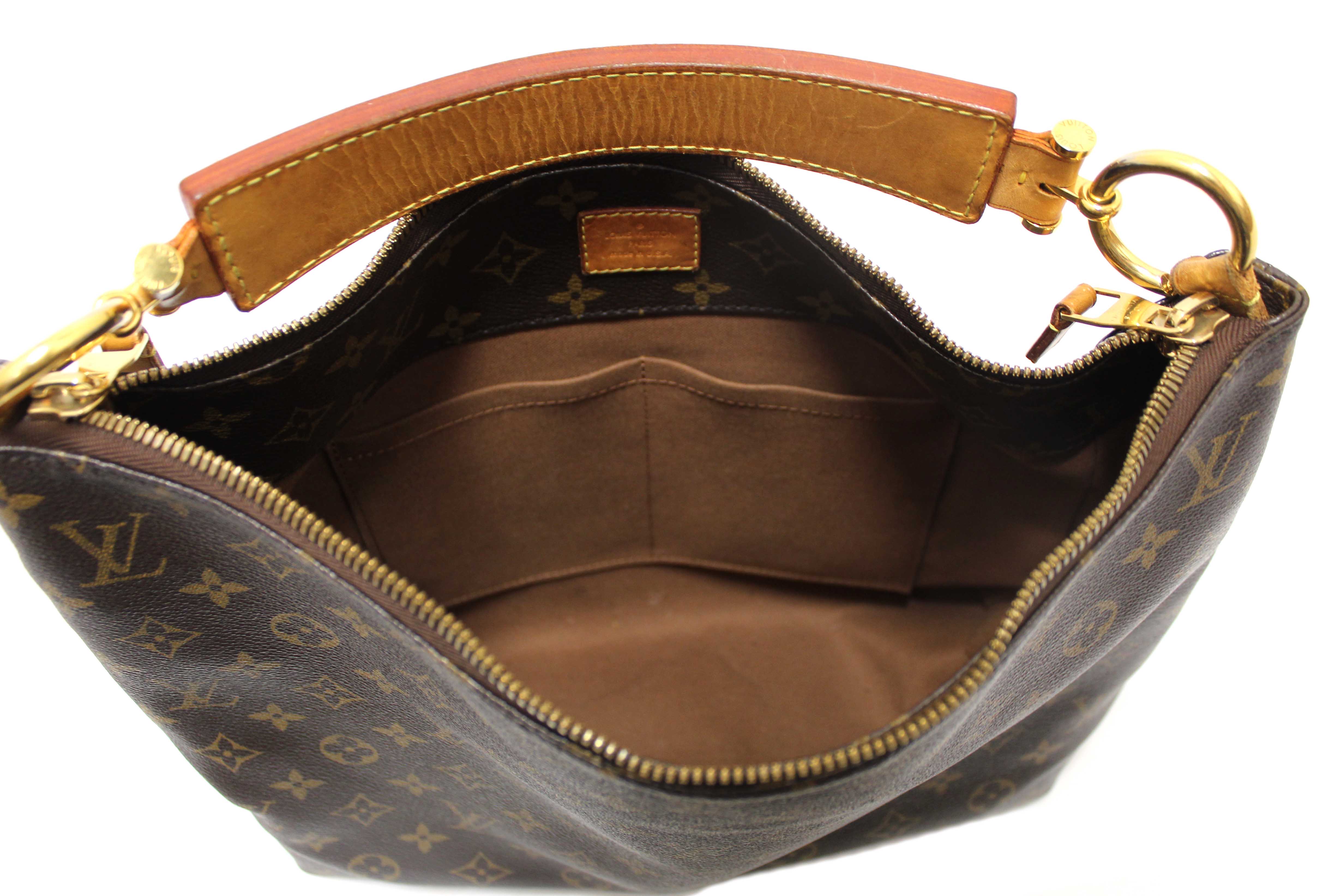 Authentic Louis Vuitton Classic Monogram Canvas Sully PM Hobo Bag
