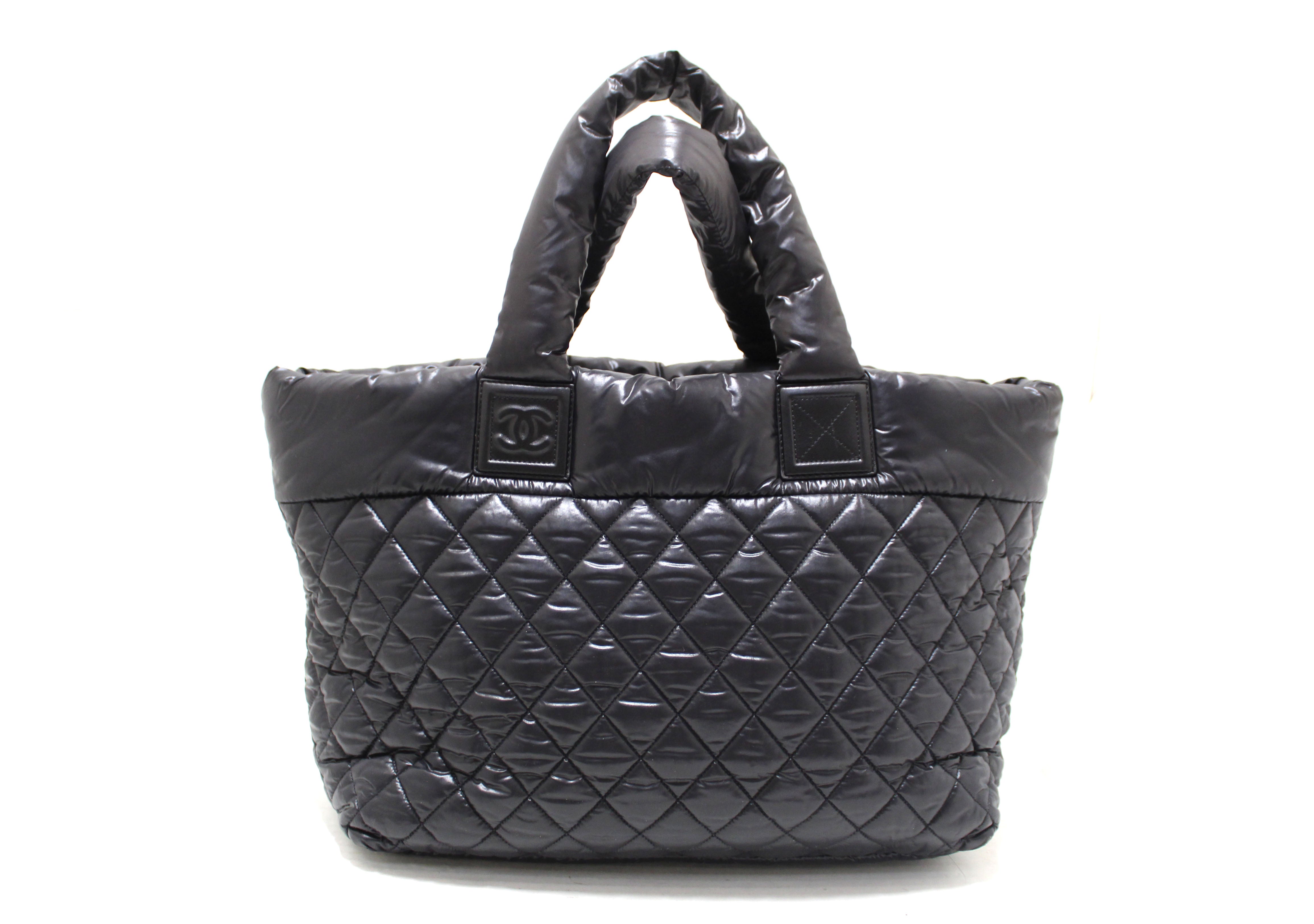 Black Coco Cocoon Quilted Puffer Tote – Vintage Couture