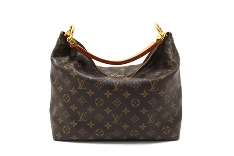 Authentic Louis Vuitton Classic Monogram Canvas Sully PM Hobo Bag