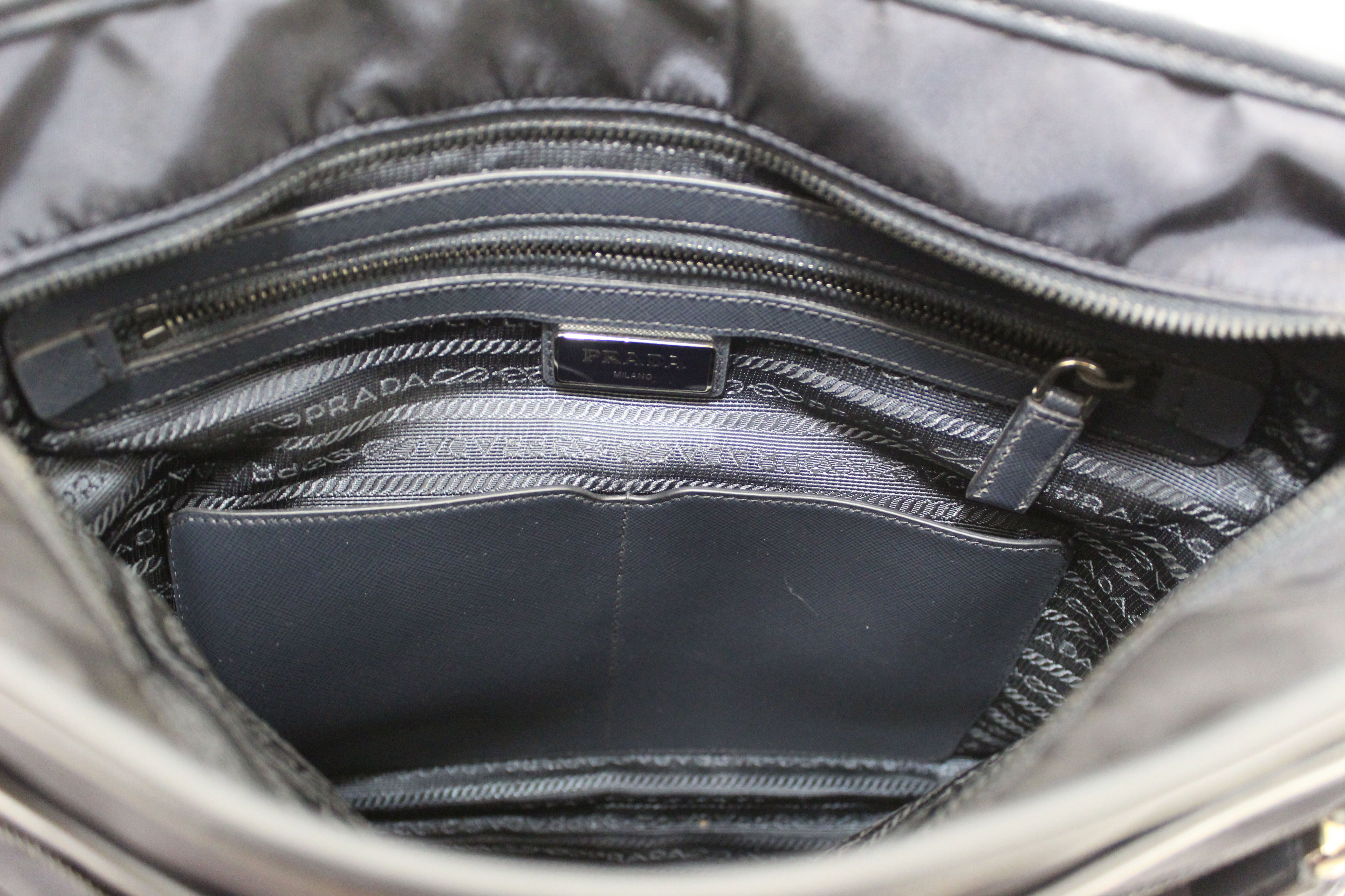 Authentic Prada Navy Blue Re-Nylon Messenger Bag