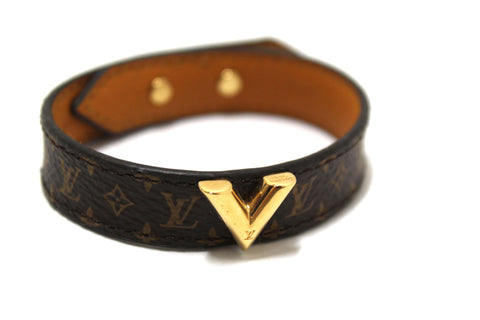 Authentic Louis Vuitton Monogram Essential V Bracelet Size 17