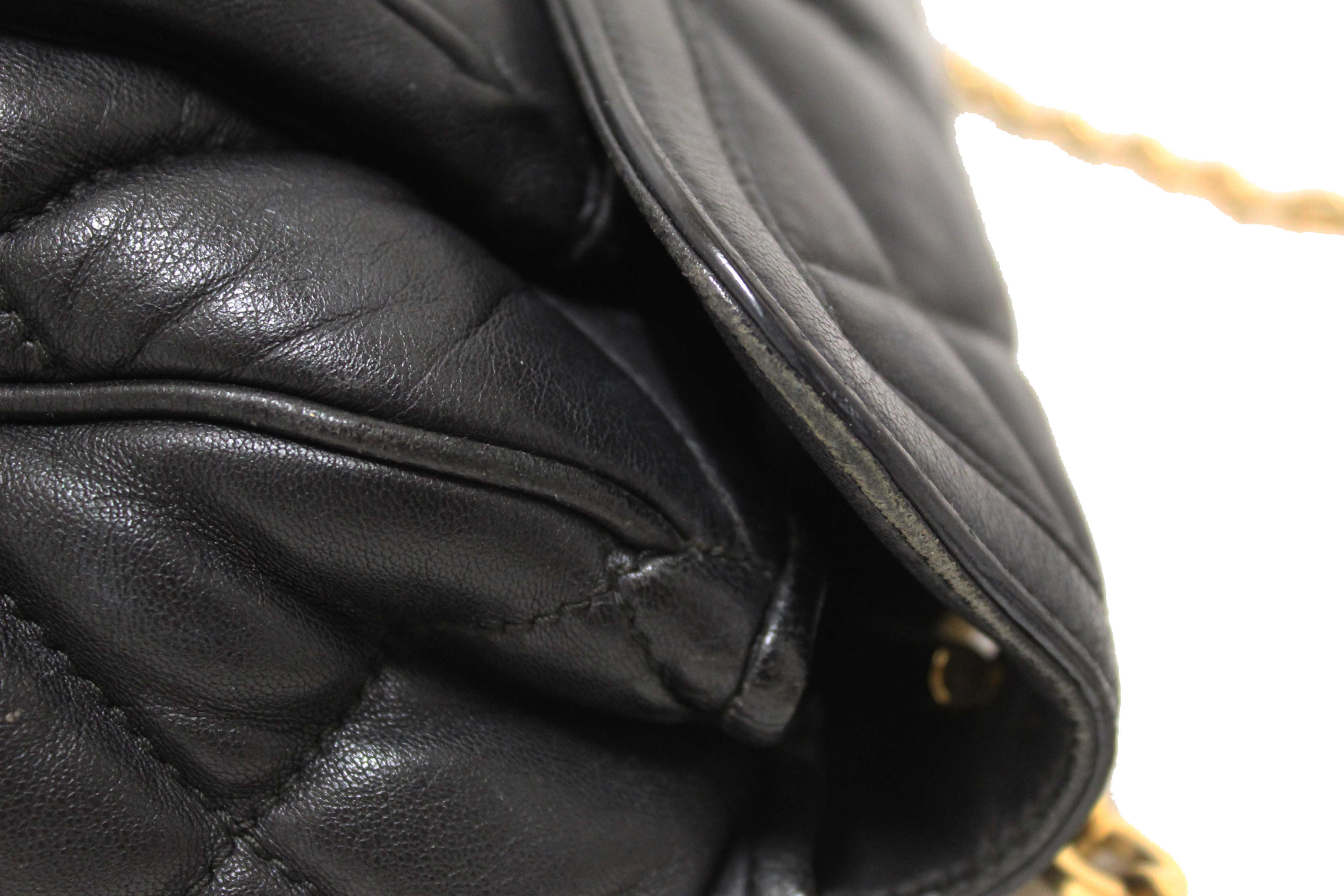 Authentic Salvatore Ferragamo Black Gancini Quilted Leather Flap Shoulder Bag