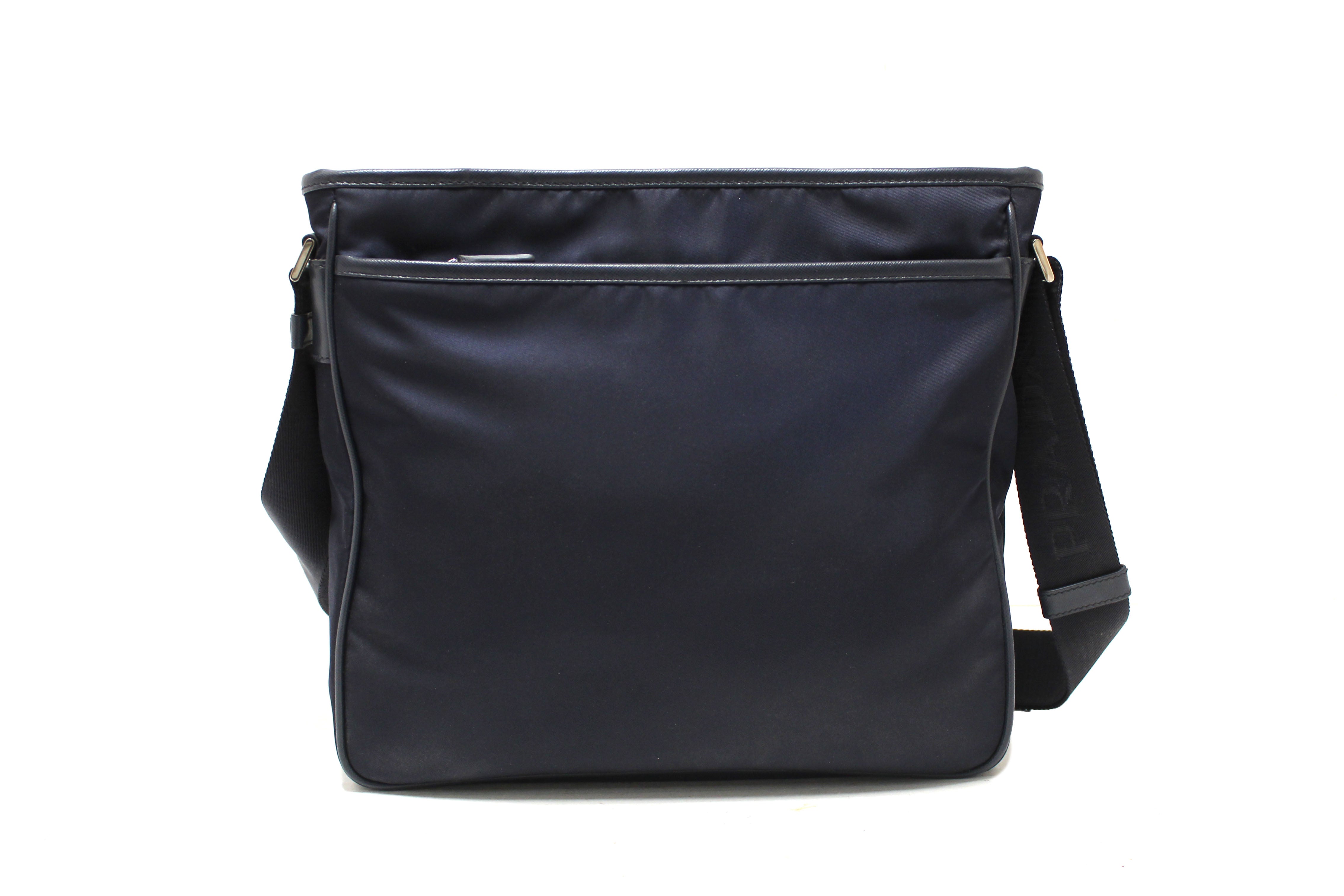 Authentic Prada Navy Blue Re-Nylon Messenger Bag