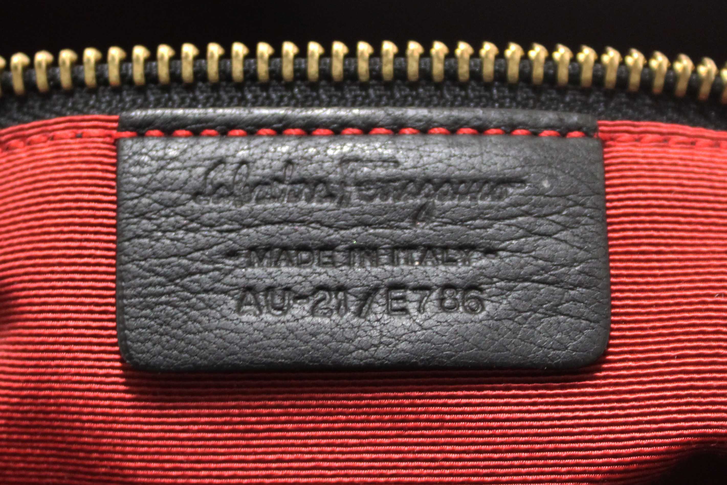 Authentic Salvatore Ferragamo Black Gancini Quilted Leather Flap Shoulder Bag