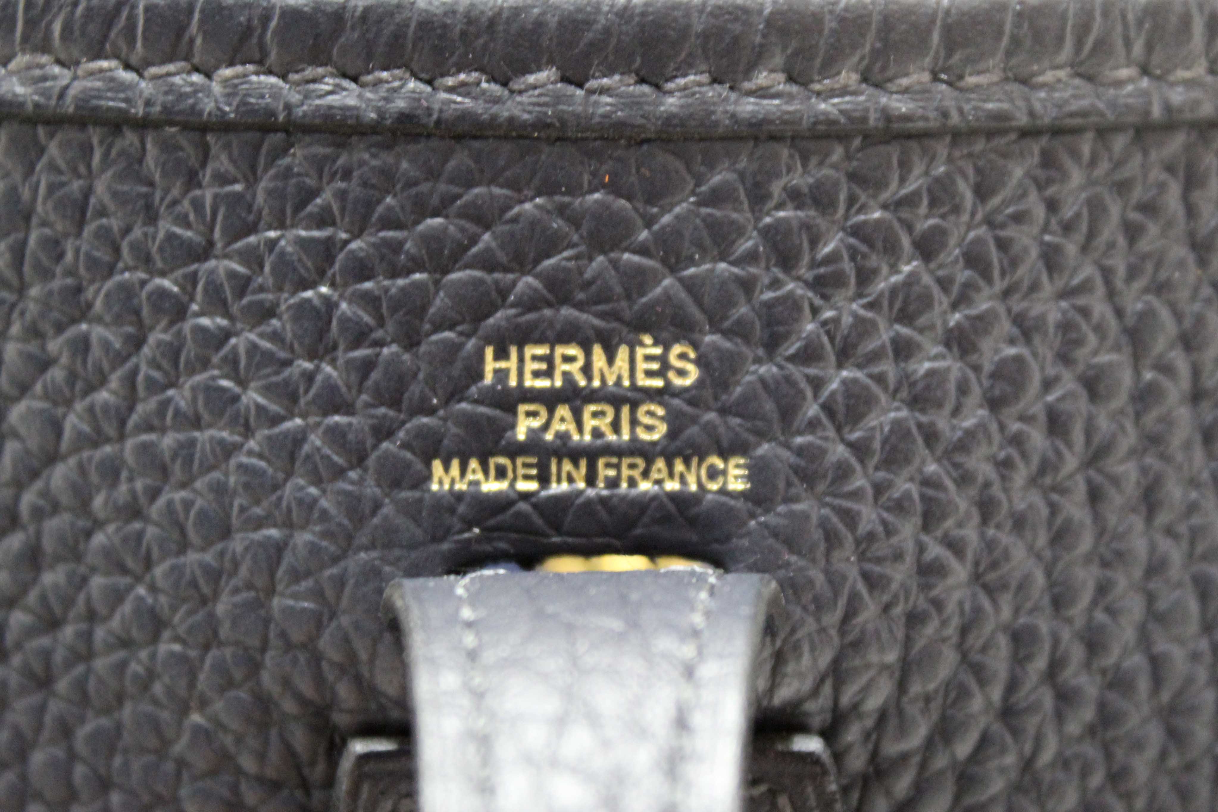 Authentic Hermes Navy Clemence Leather Evelyne 16 Amazone Bag