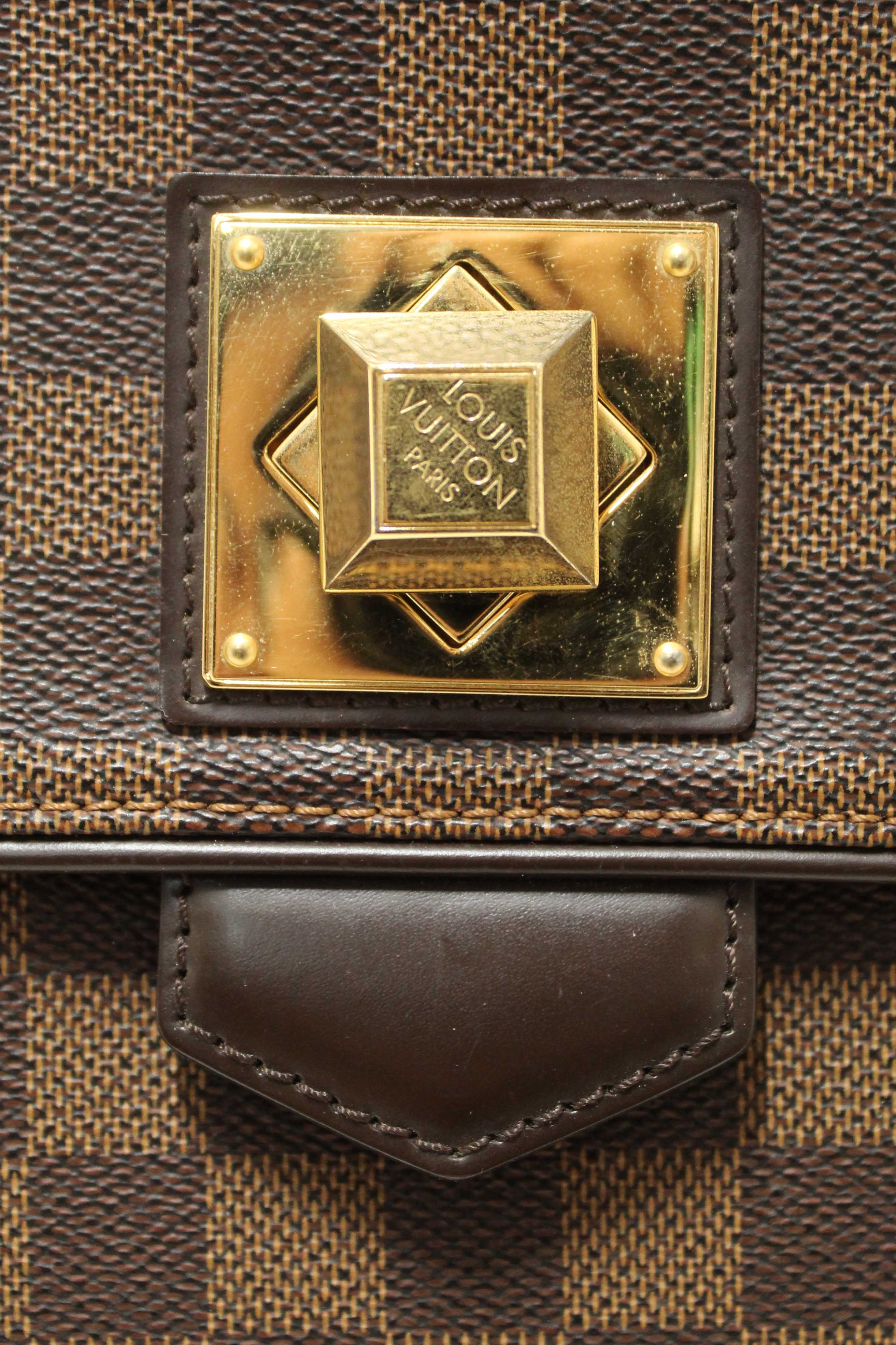 Authentic Louis Vuitton Damier Ebene Bergamo MM Shoulder Bag