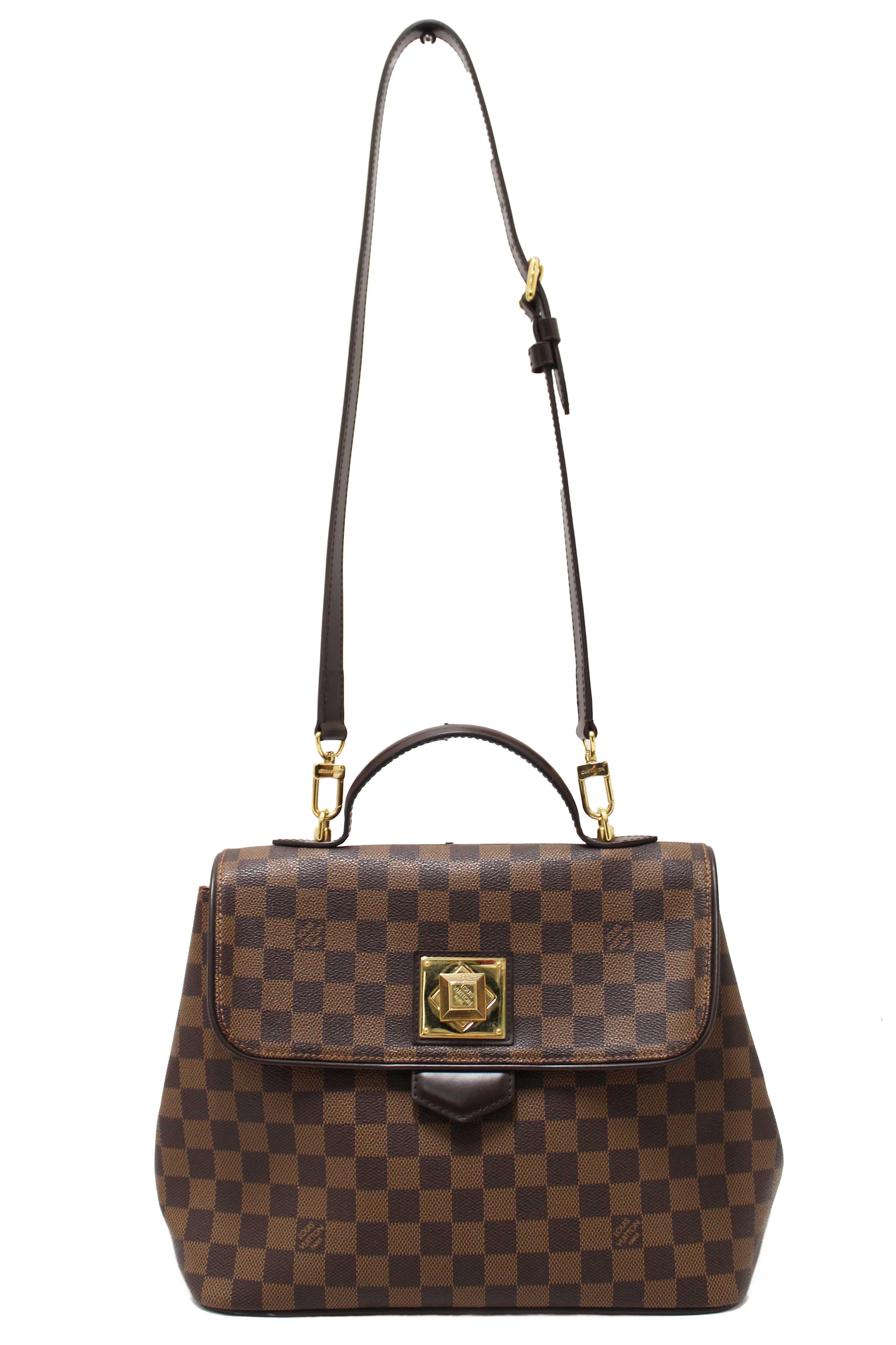Authentic Louis Vuitton Damier Ebene Bergamo MM Shoulder Bag