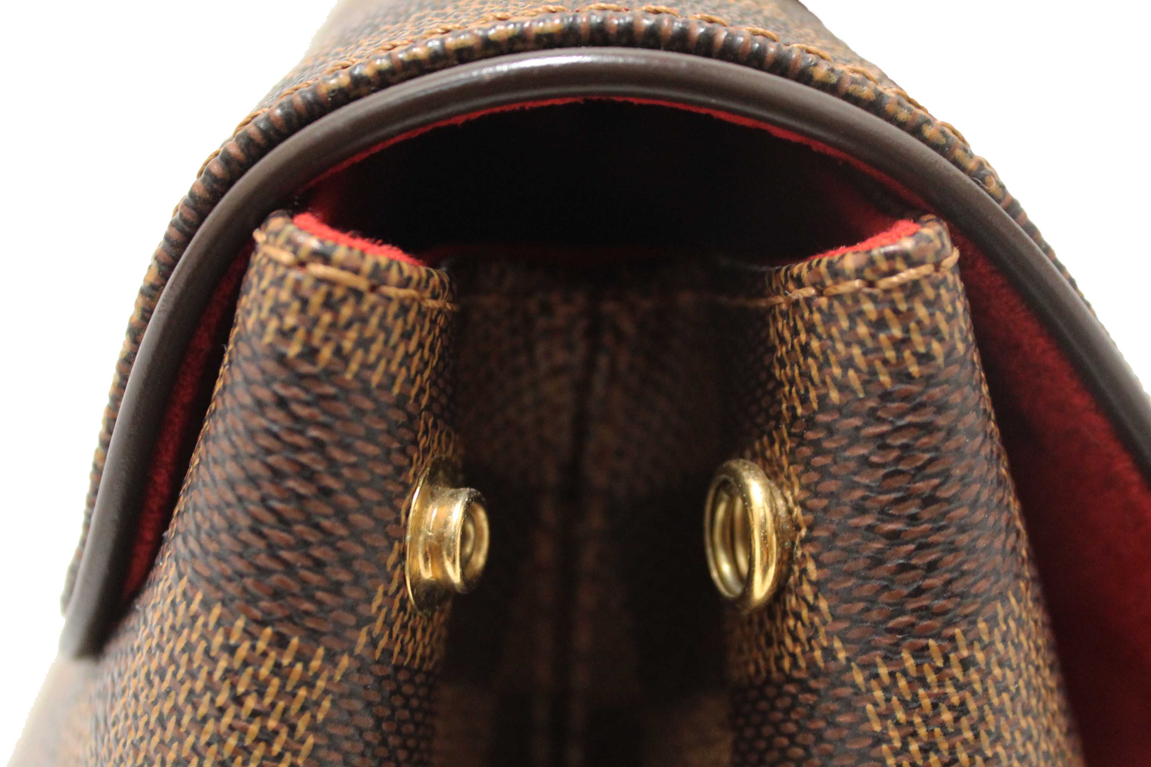 Authentic Louis Vuitton Damier Ebene Bergamo MM Shoulder Bag