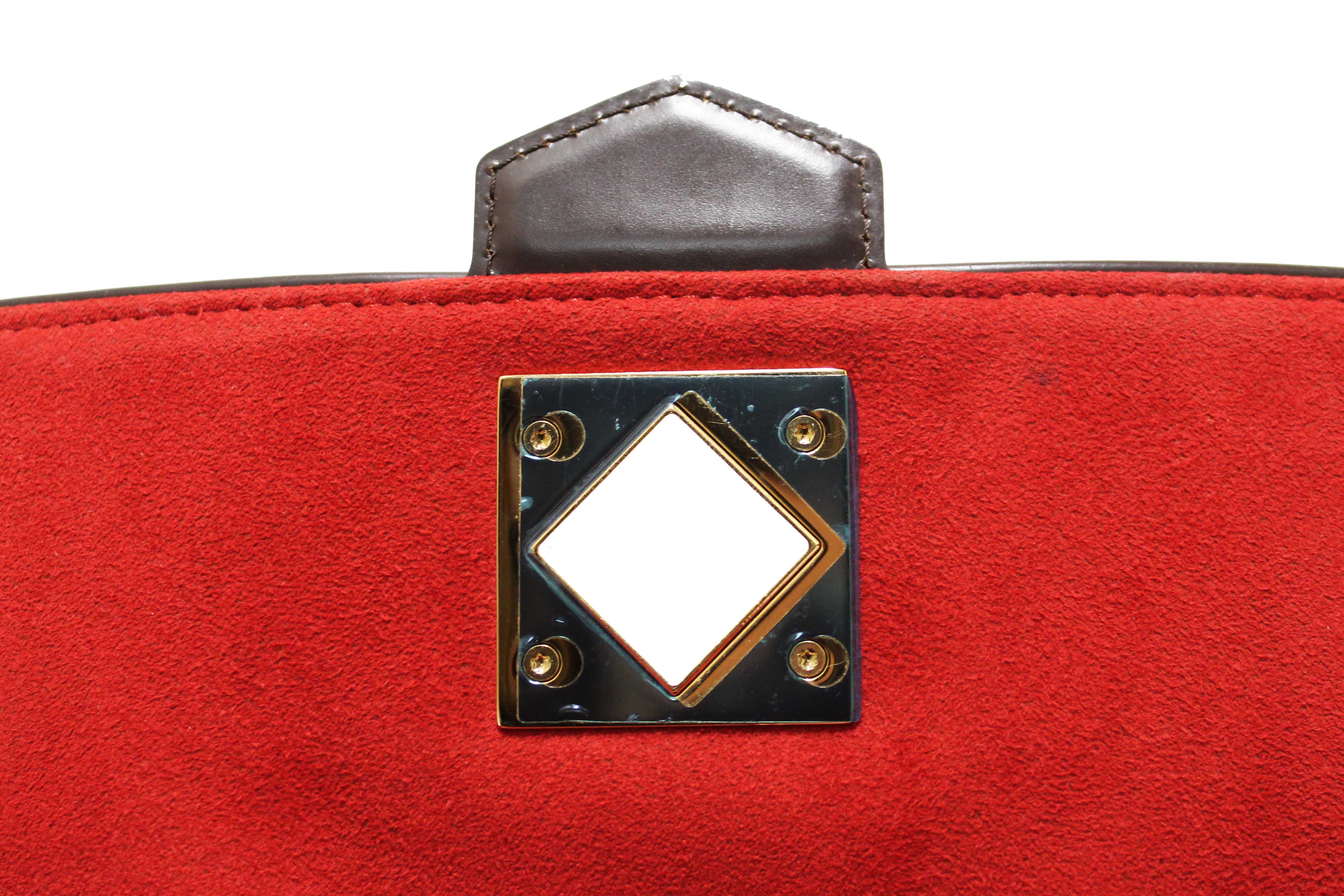 Authentic Louis Vuitton Damier Ebene Bergamo MM Shoulder Bag